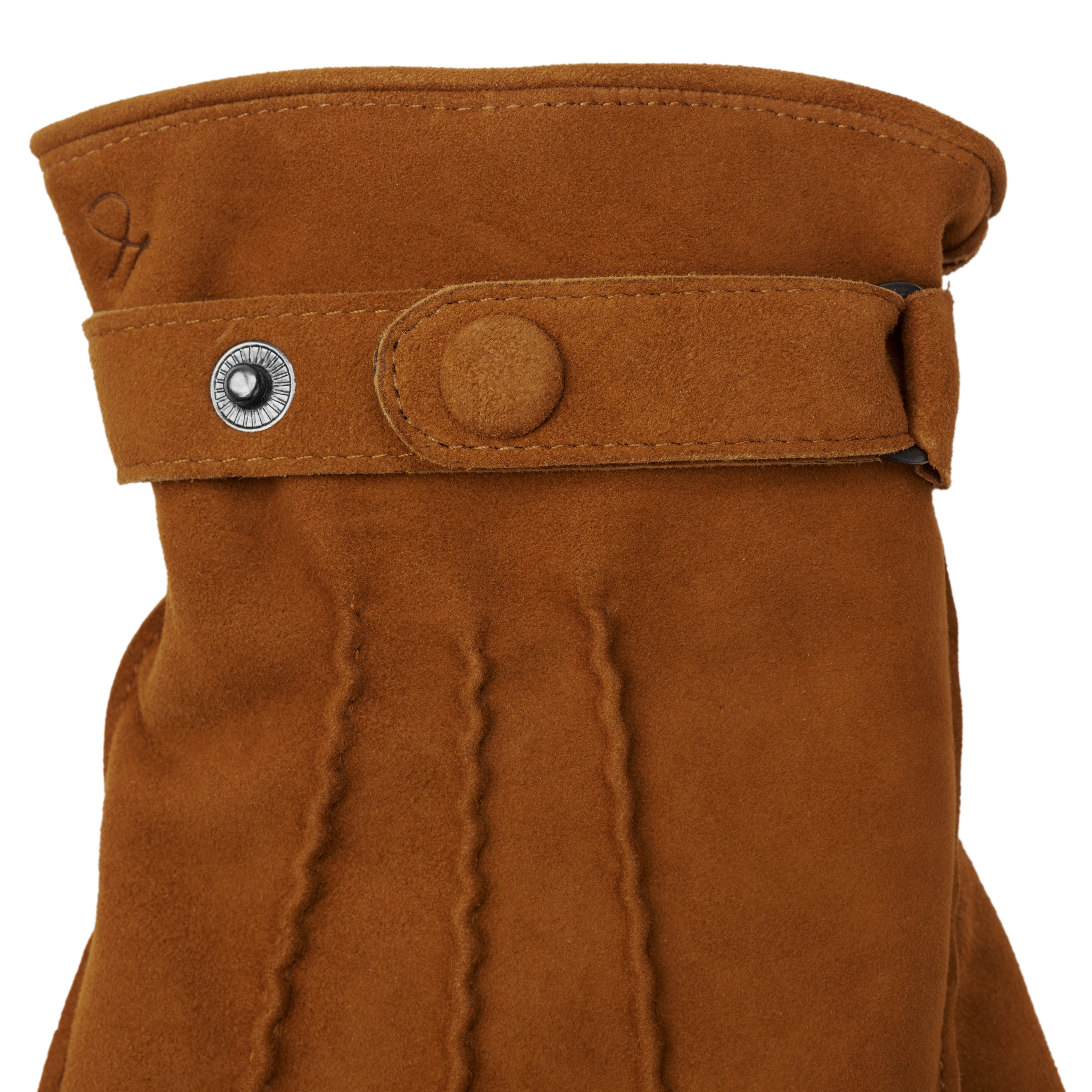 Guantes de Piel Color Canela con Hebilla - 6