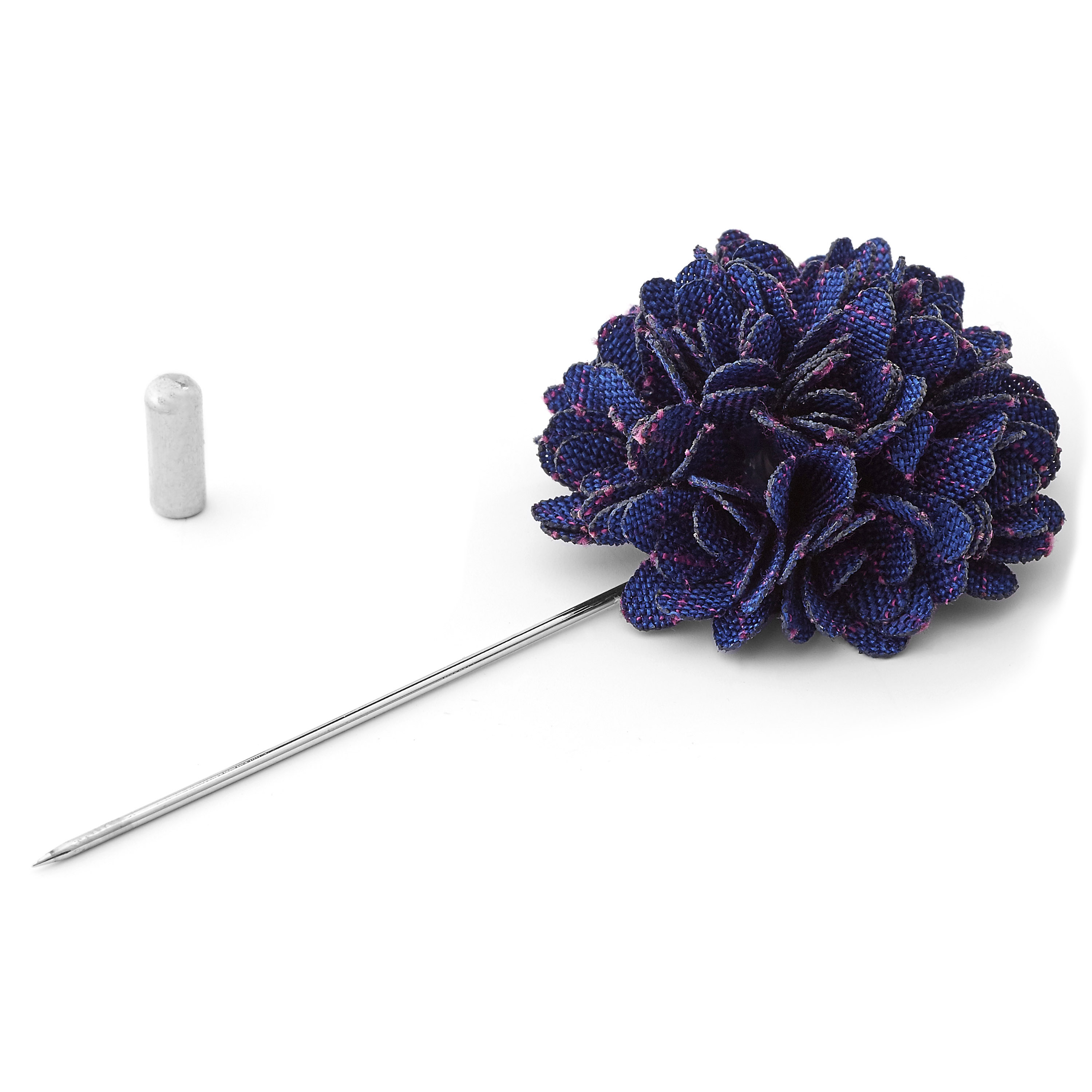Broche pour homme à fleur bleu roi - 2