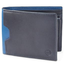 Kožená peňaženka v tmavomodrej farbe s RFID ochranou Lukas