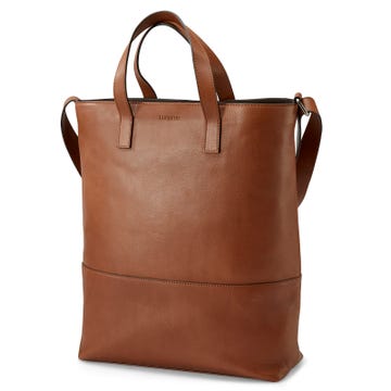 Lincoln | Tan & Dark Brown Leather Tote Bag