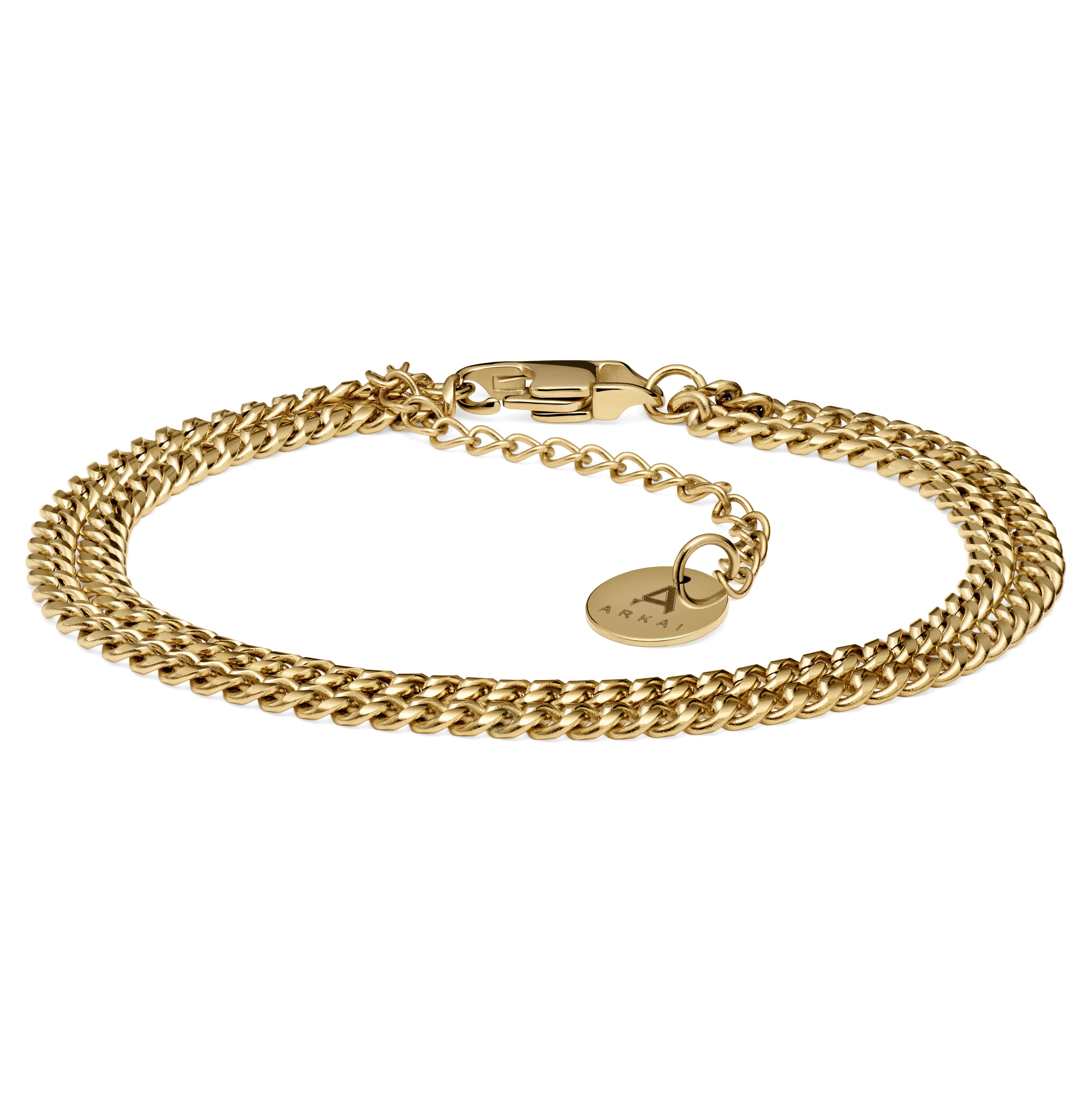 Rico | Gold-Tone Double Curb Chain Bracelet