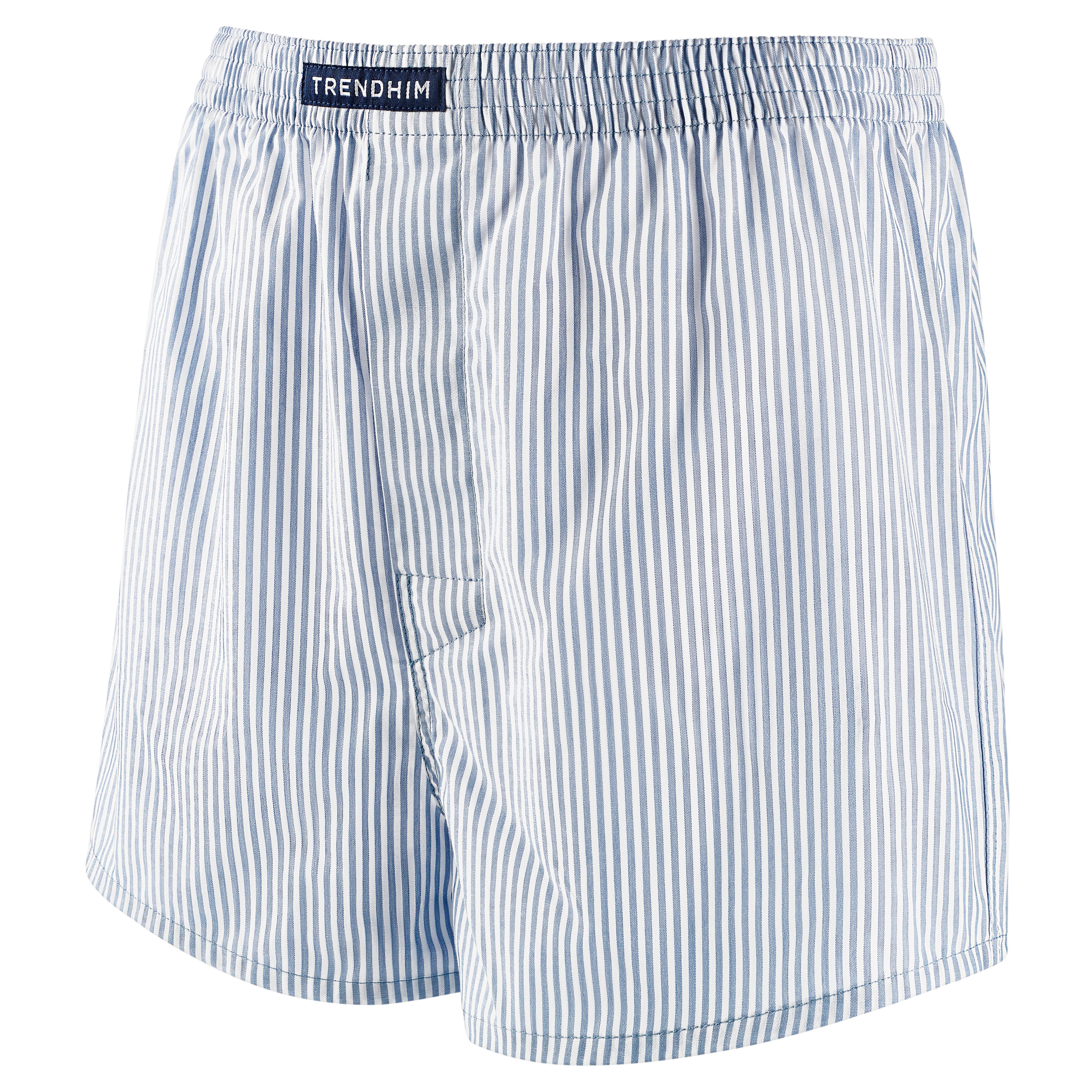 Boxer Show Stack TrueFeel | White & Blue Striped Loose-fit Cotton Boxers | In stock ...