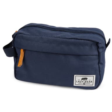 Lewis | Navy Blue Polyester & Faux Leather Toiletry Bag Lewis | Navy Blue Polyester & Faux Leather Toiletry Bag