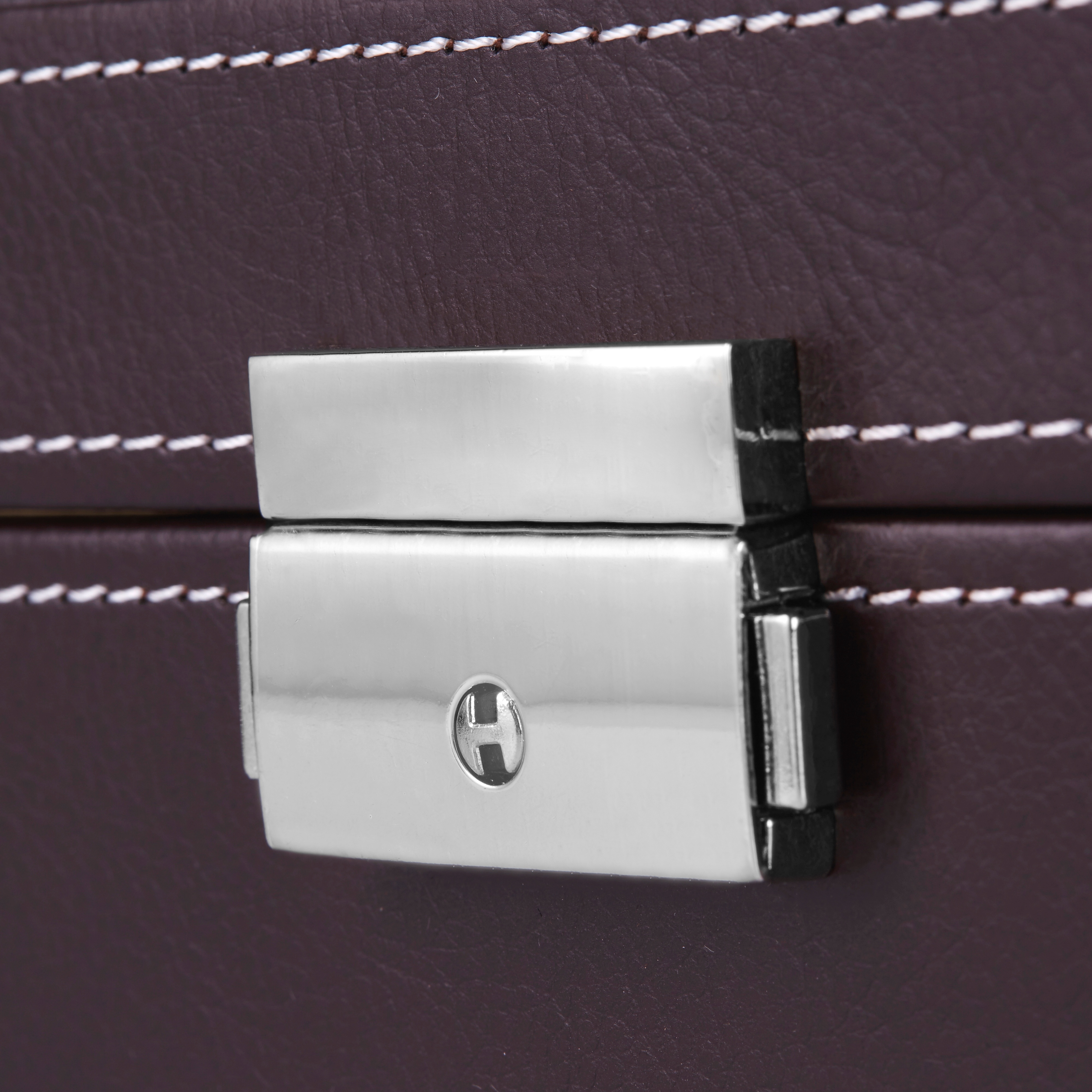 Голяма кутия от кафява изкуствена кожа за 12 часовника - 4