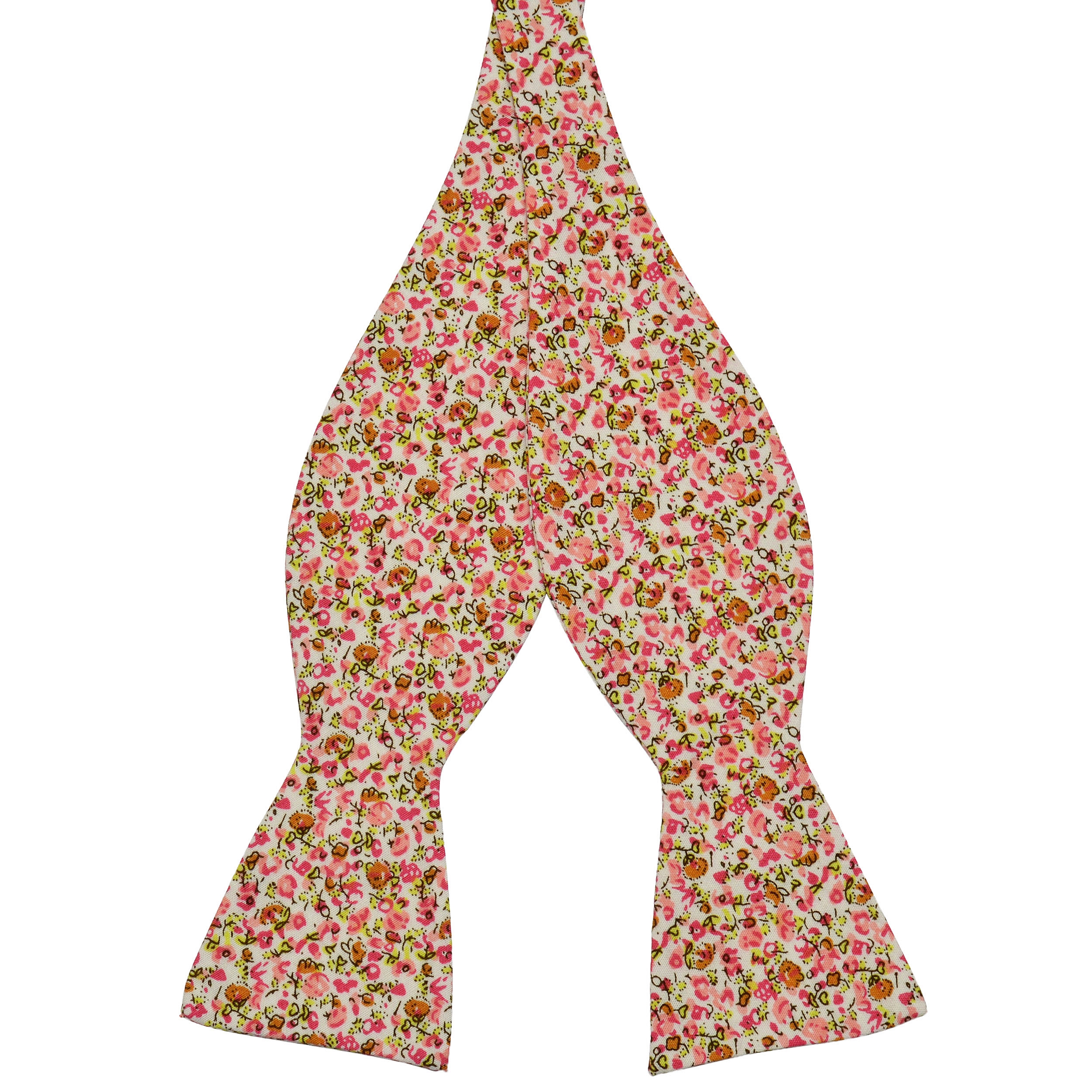 Lyserød Abstrakt Bomulds Selvbinder Butterfly - 1