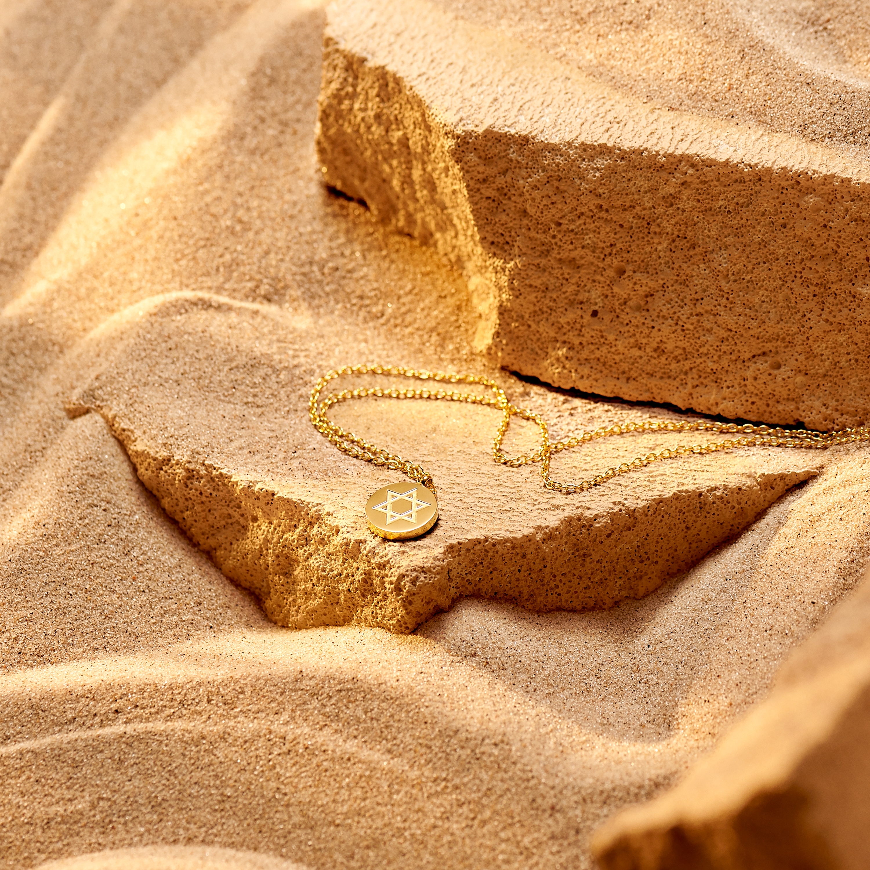 Unity | Gold-tone Star of David Circle Necklace - 2