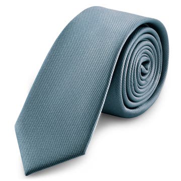 Cravate étroite en tissu gros-grain gris fumé 6 cm