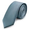 Cravatta skinny da 6 cm grigio fumo con motivo gros-grain