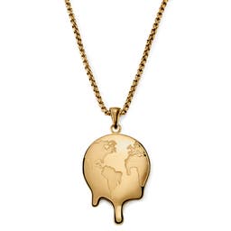 Fahrenheit | Melting Gold-tone Earth Necklace