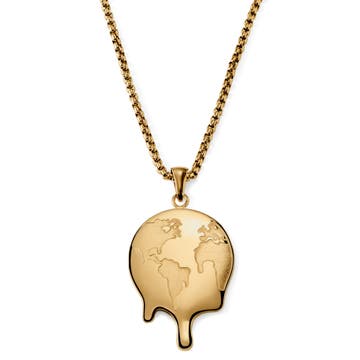 Fahrenheit | Melting Gold-tone Earth Necklace