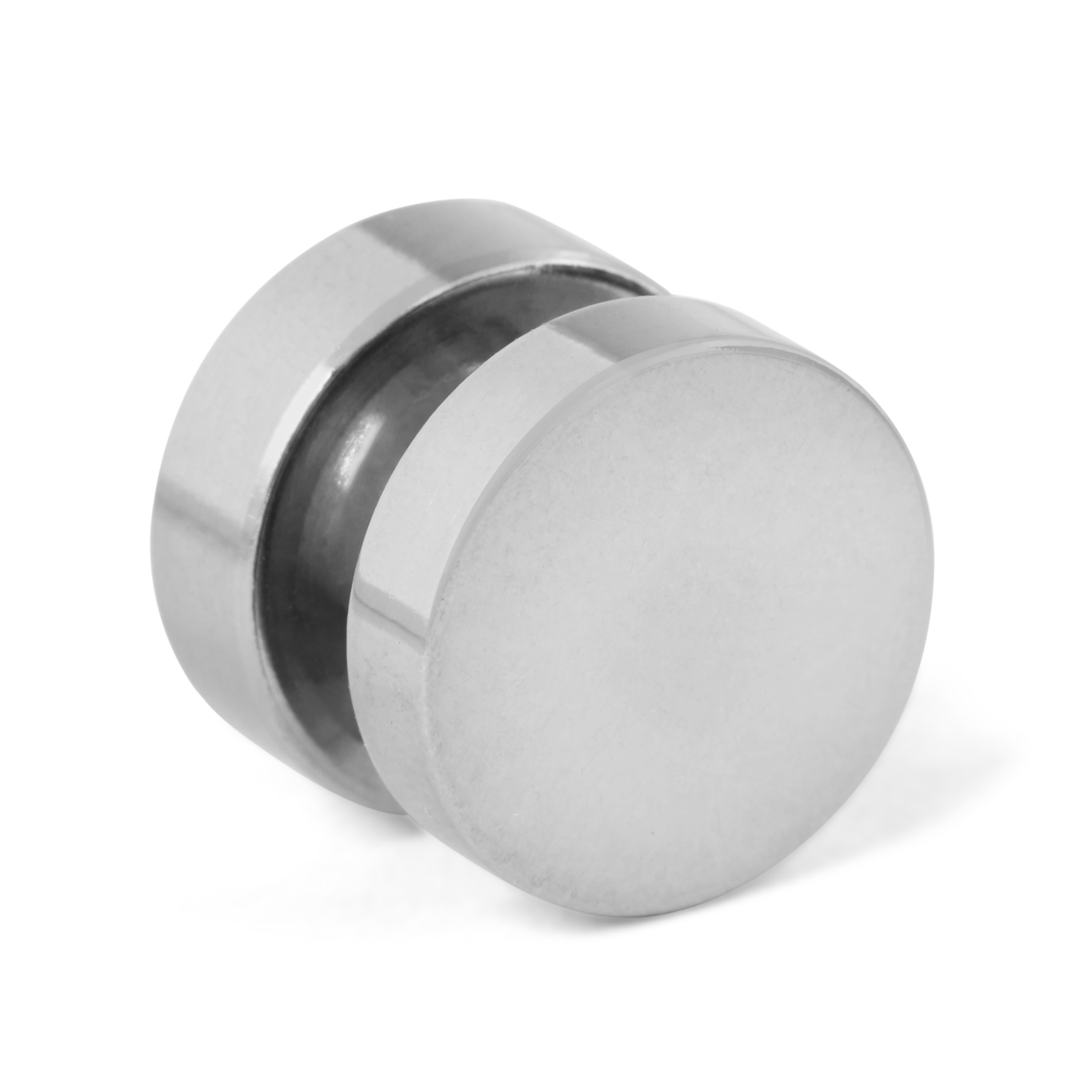 Črno-prozoren kristalni magnetni uhan širine 10 mm - 3