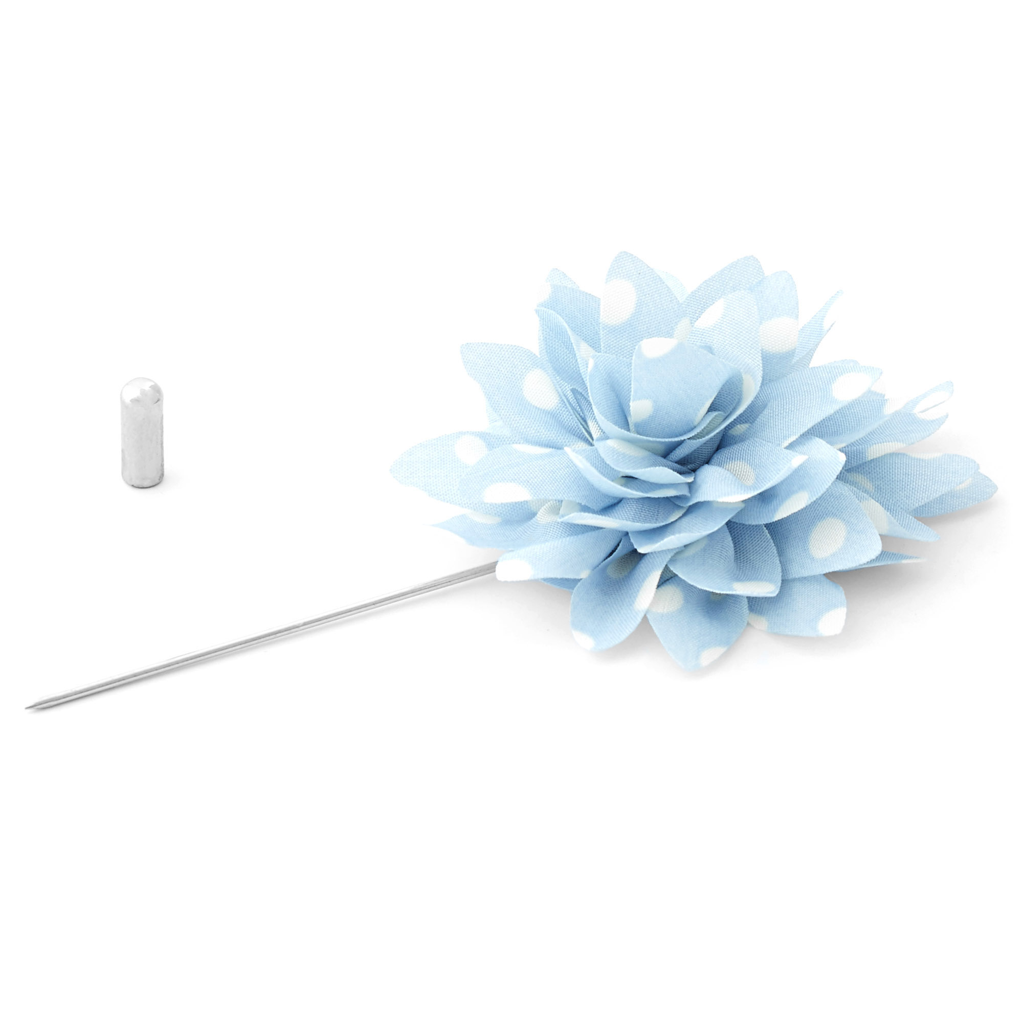 Blaue Gepunktete Blumen Reversnadel - 2