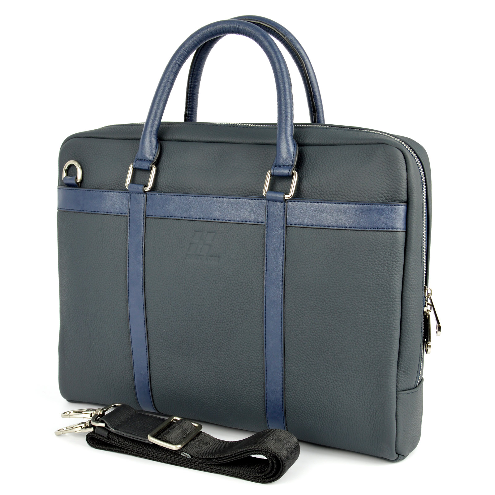 Maletín ejecutivo de cuero azul - 9