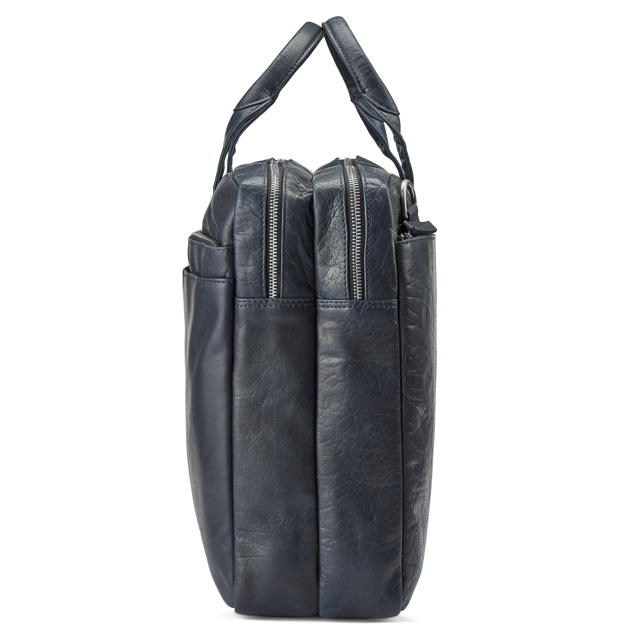 Sac Montreal XL en cuir bleu marine pour ordinateur portable  - 7
