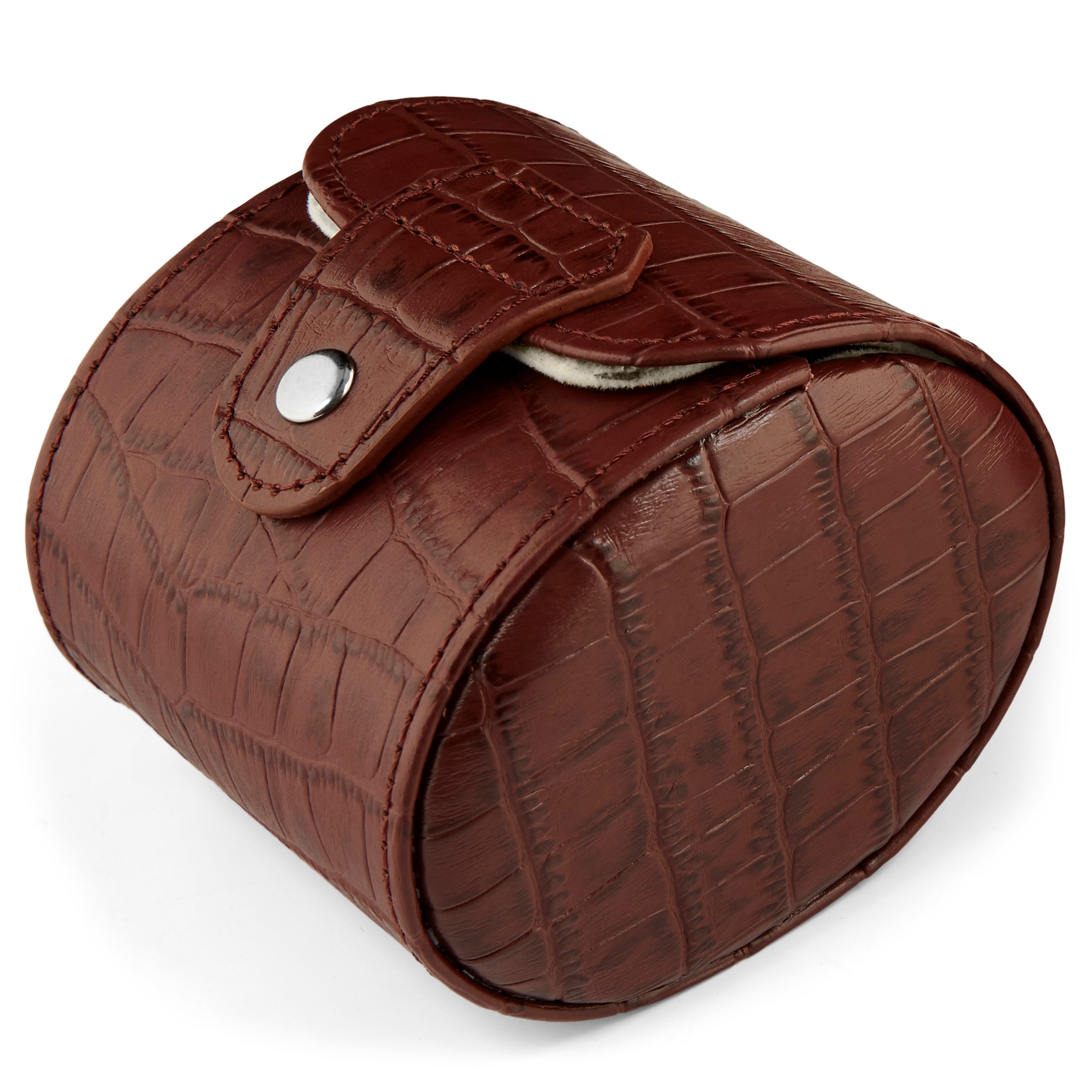 Funda para reloj individual marrón con diseño de cocodrilo - 3
