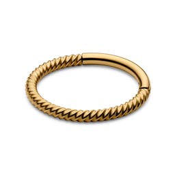 3/8" (10 mm) Gold-Tone Surgical Steel Wire Piercing Ring
