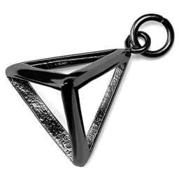 Black Steel Triangle Charm 
