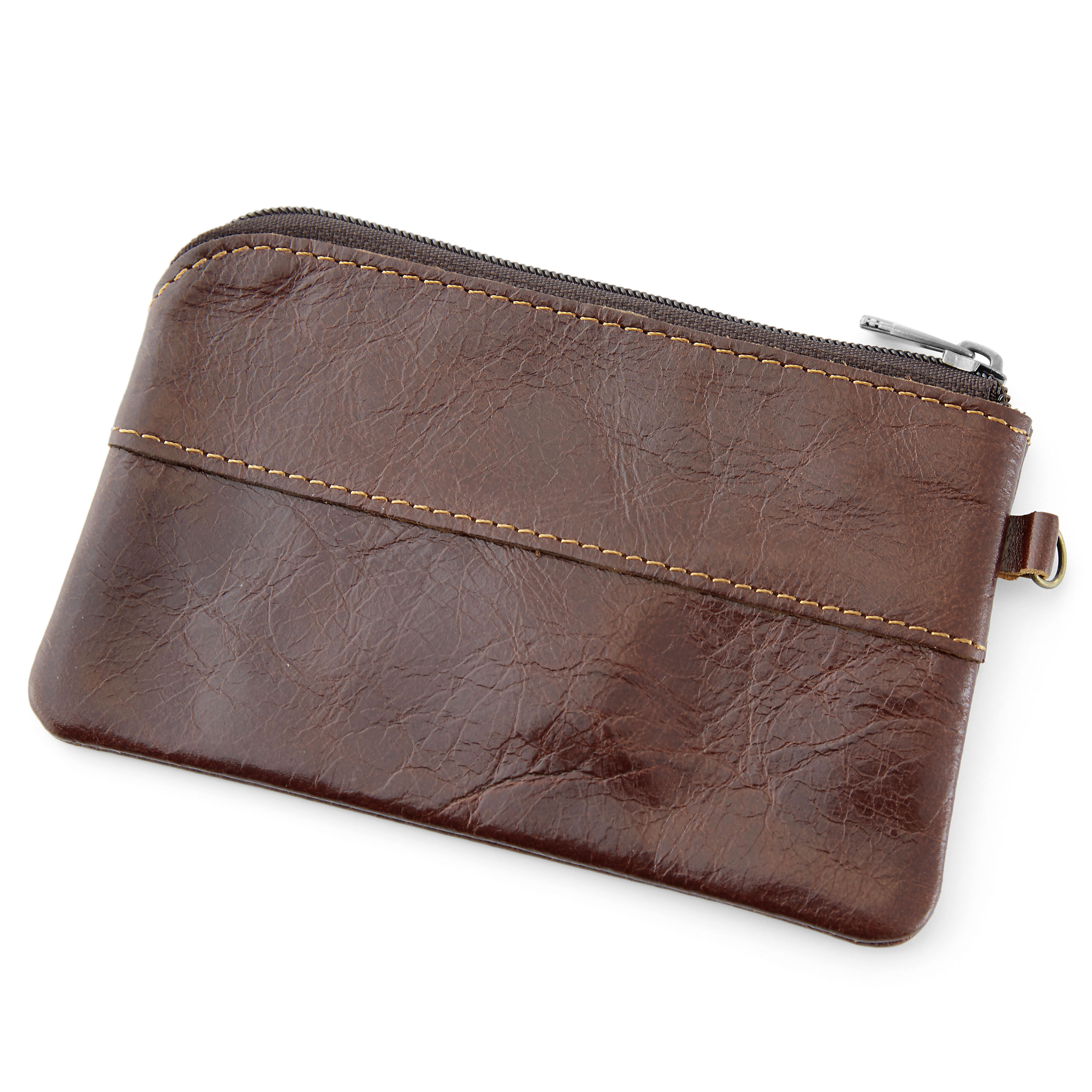 Braune Mini Leder Geldbörse - 6