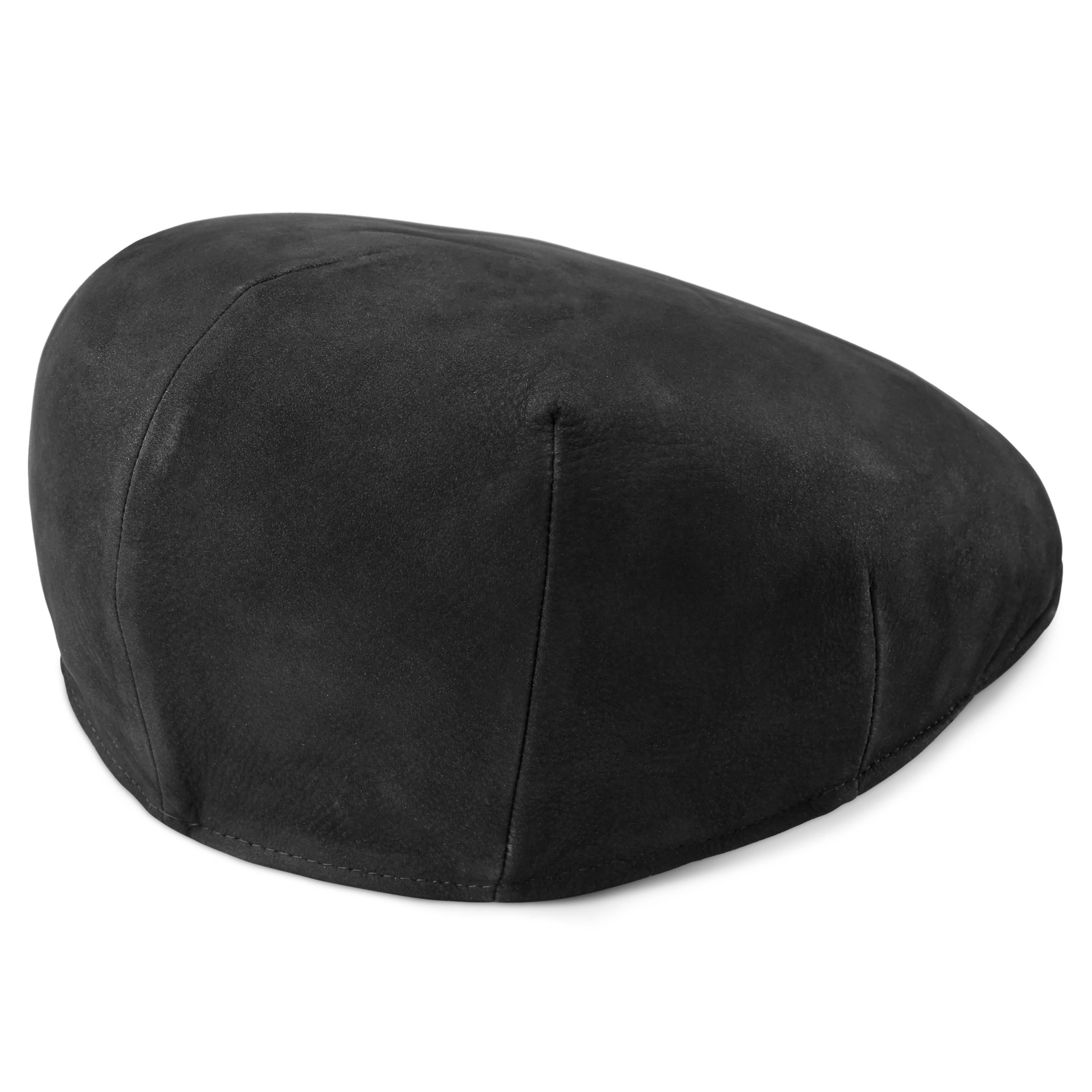 Nappa Black Leather Fido Flat Cap - 5