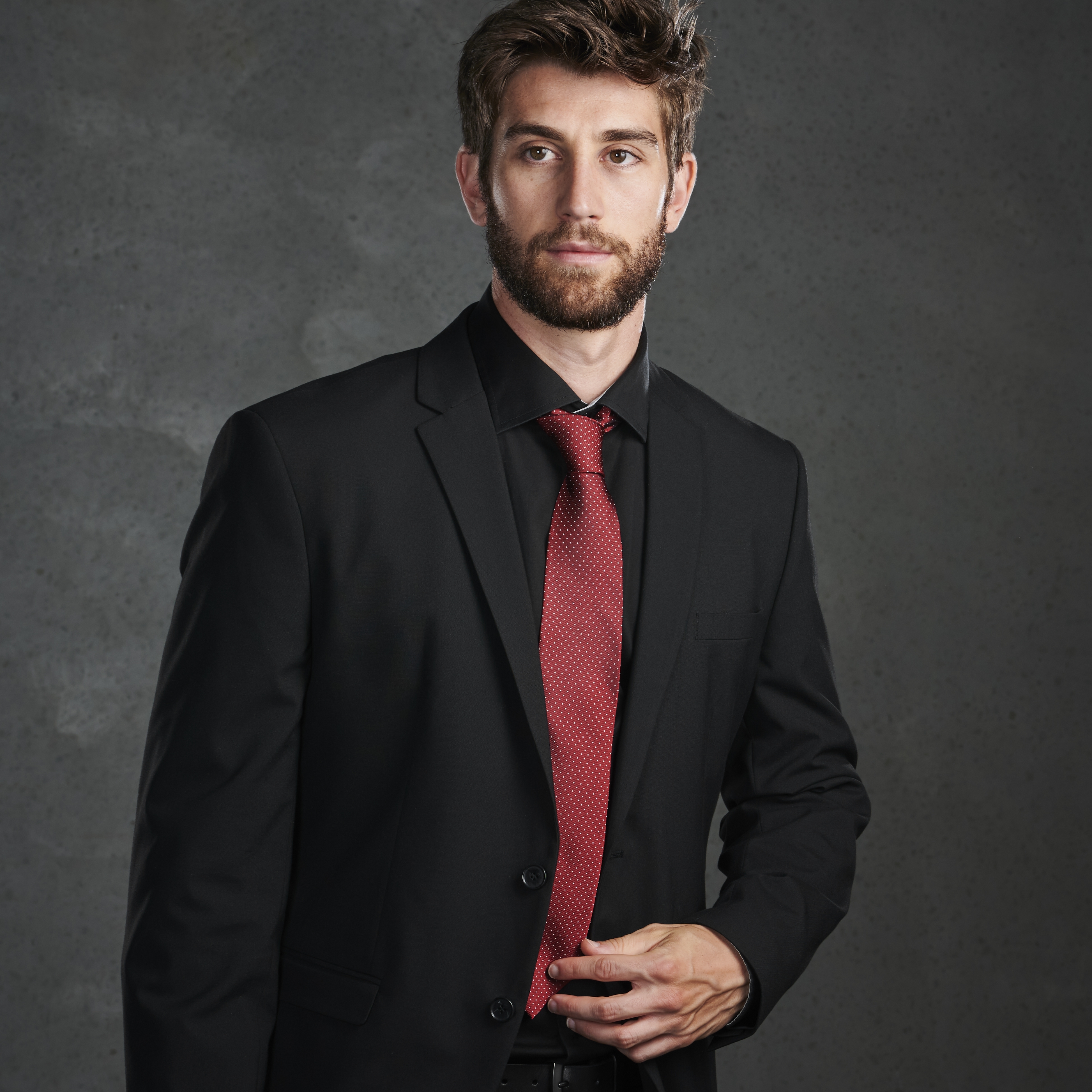 Wide Red Polka Dot Silk Tie - 4