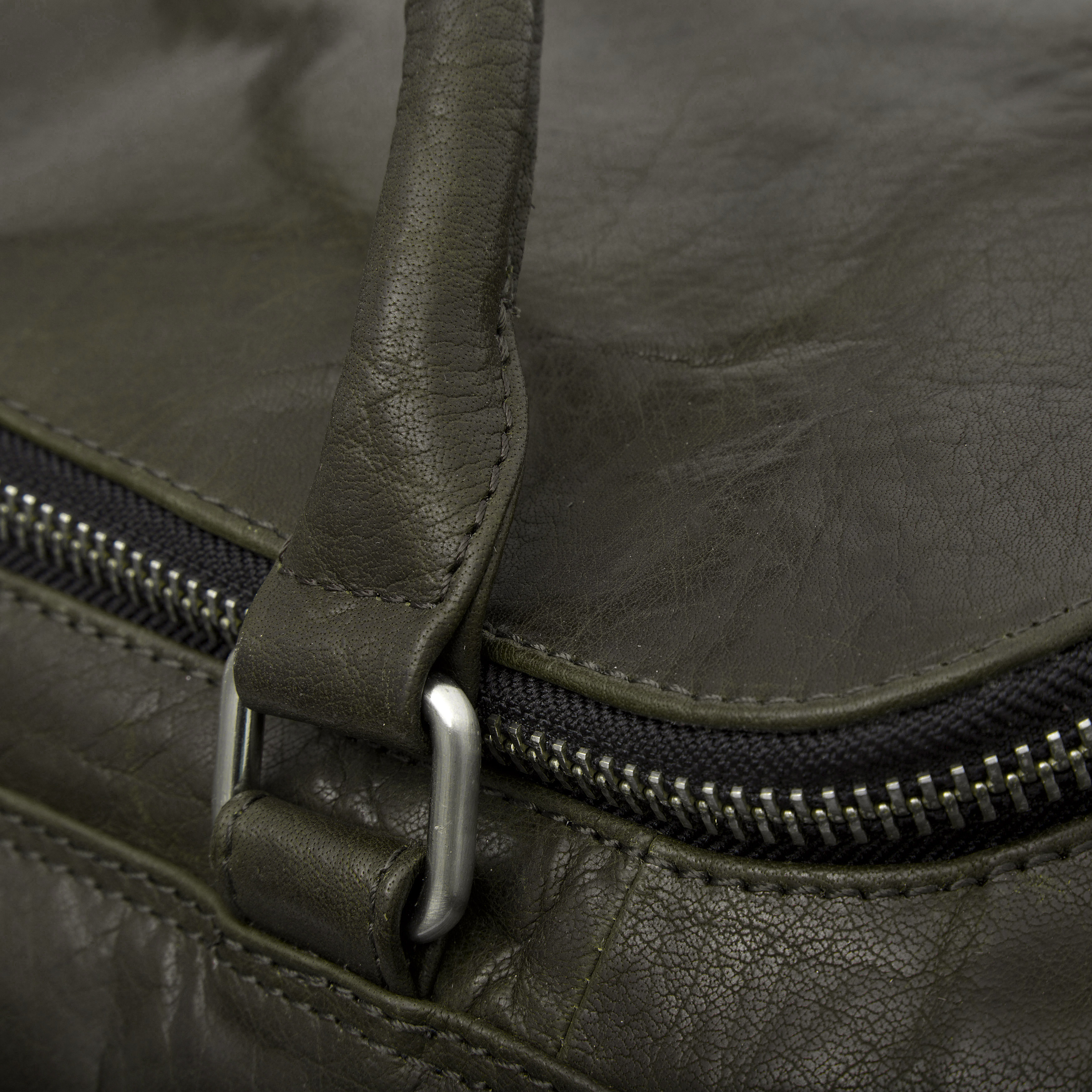 Montreal Olive Leather Travel Bag - 12