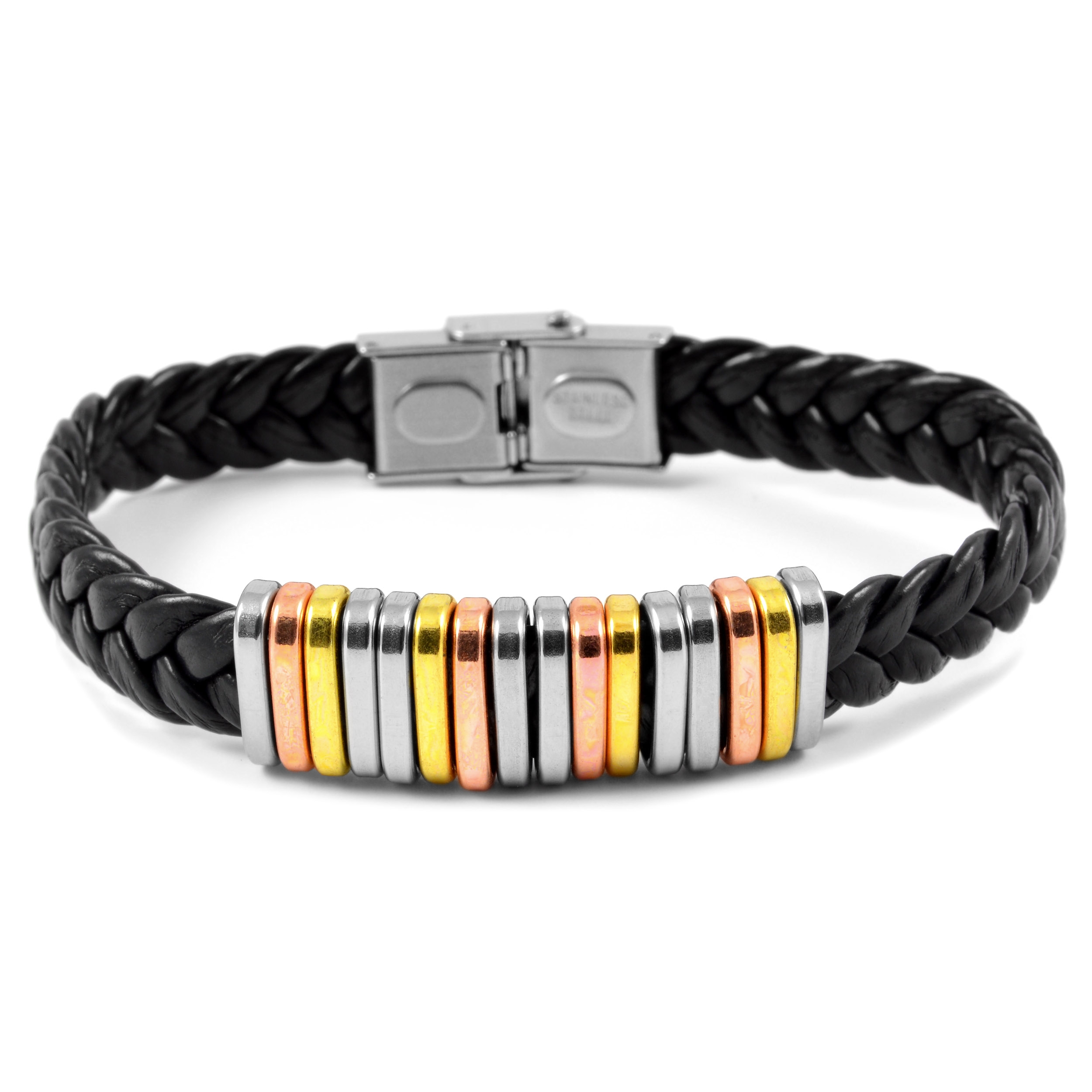 Bracelet en cuir trois couleurs - 1