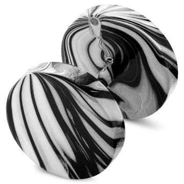 Satago | 10 mm Black & White Stainless Steel Faux Plug Stud Earring Satago | 10 mm Black & White Stainless Steel Faux Plug Stud Earring