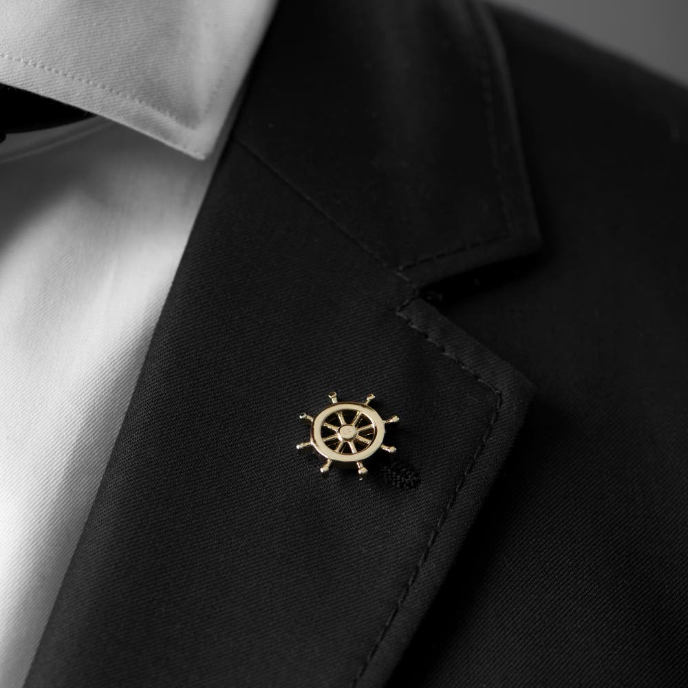 hover: Gold-Tone Helm Lapel Pin hover: Gold-Tone Helm Lapel Pin