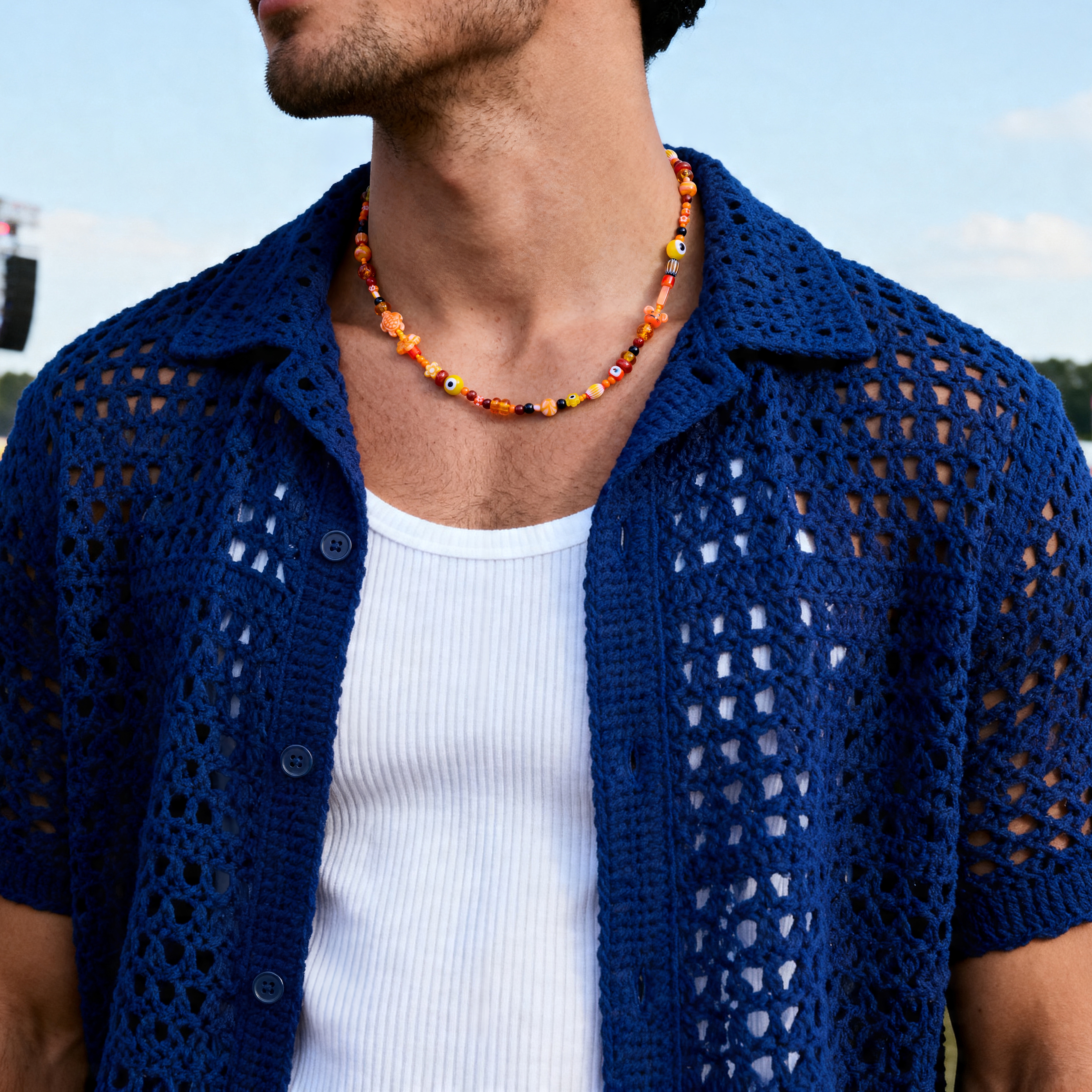 Pearlmania |  Collier Orange Sunset Riot - 4