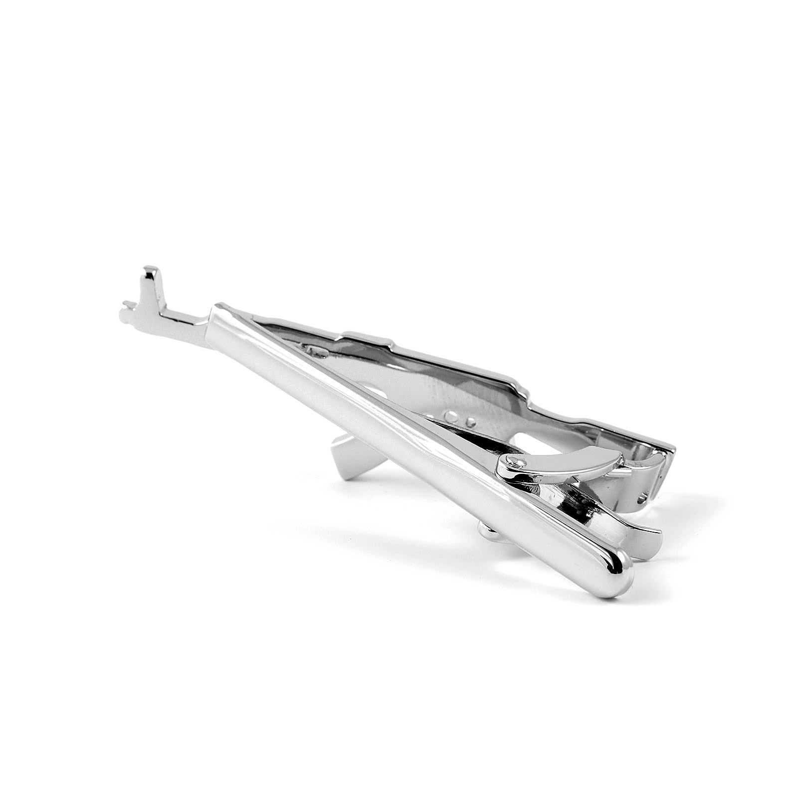 Silver-Tone AK47 rifle Tie Clip - 4