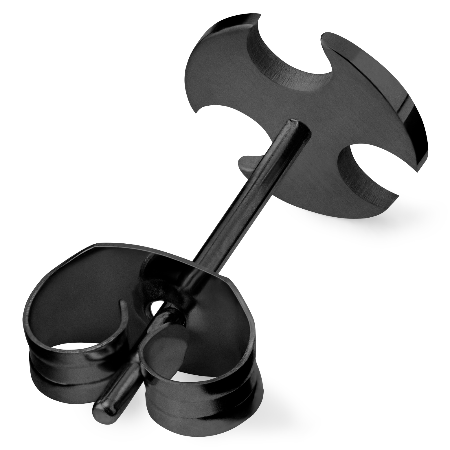 Gunmetal Ατσάλινο Σκουλαρίκι Καρφί Gothic Cross - 2