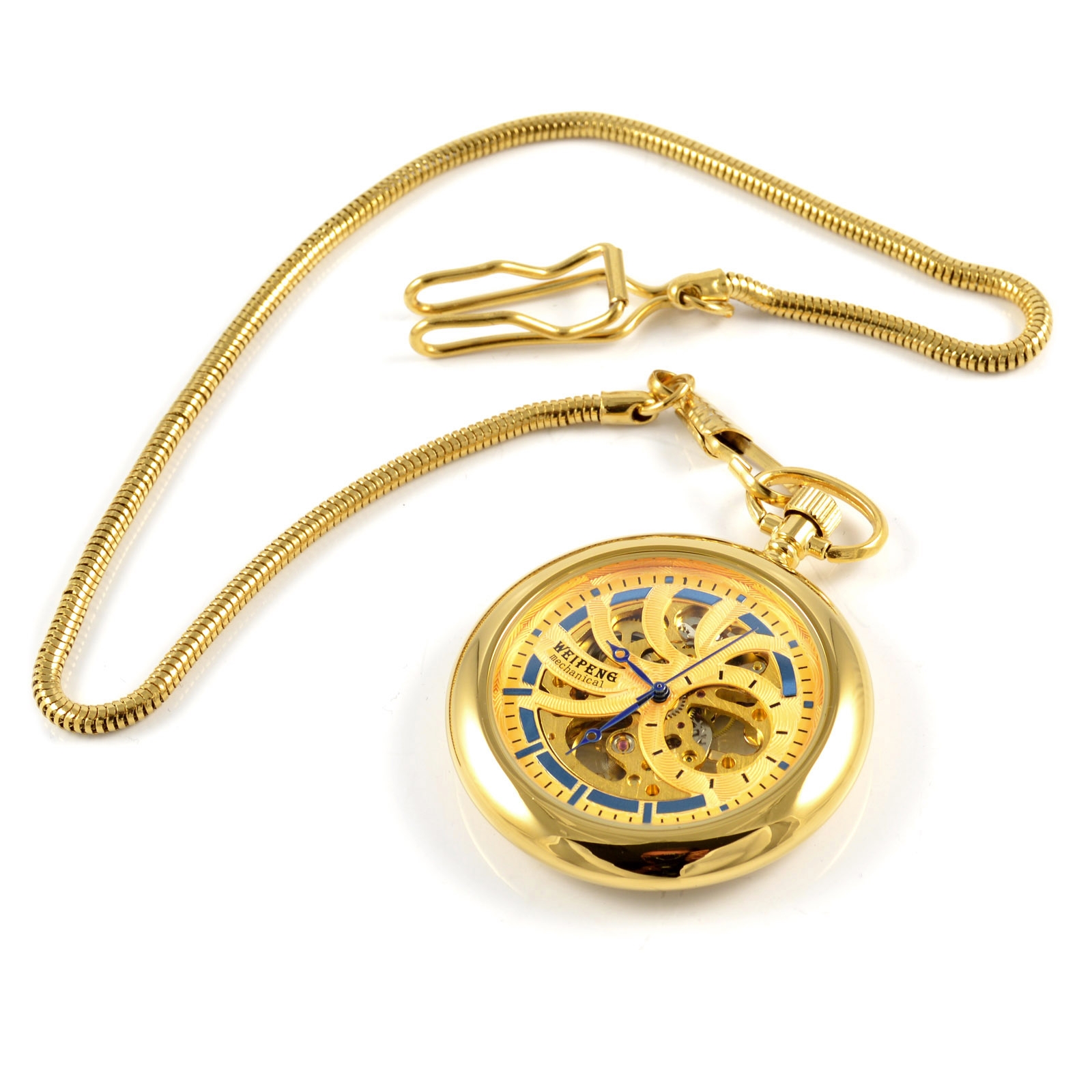 Gold Coloured Aztec Mechanical Pocket Watch - 1