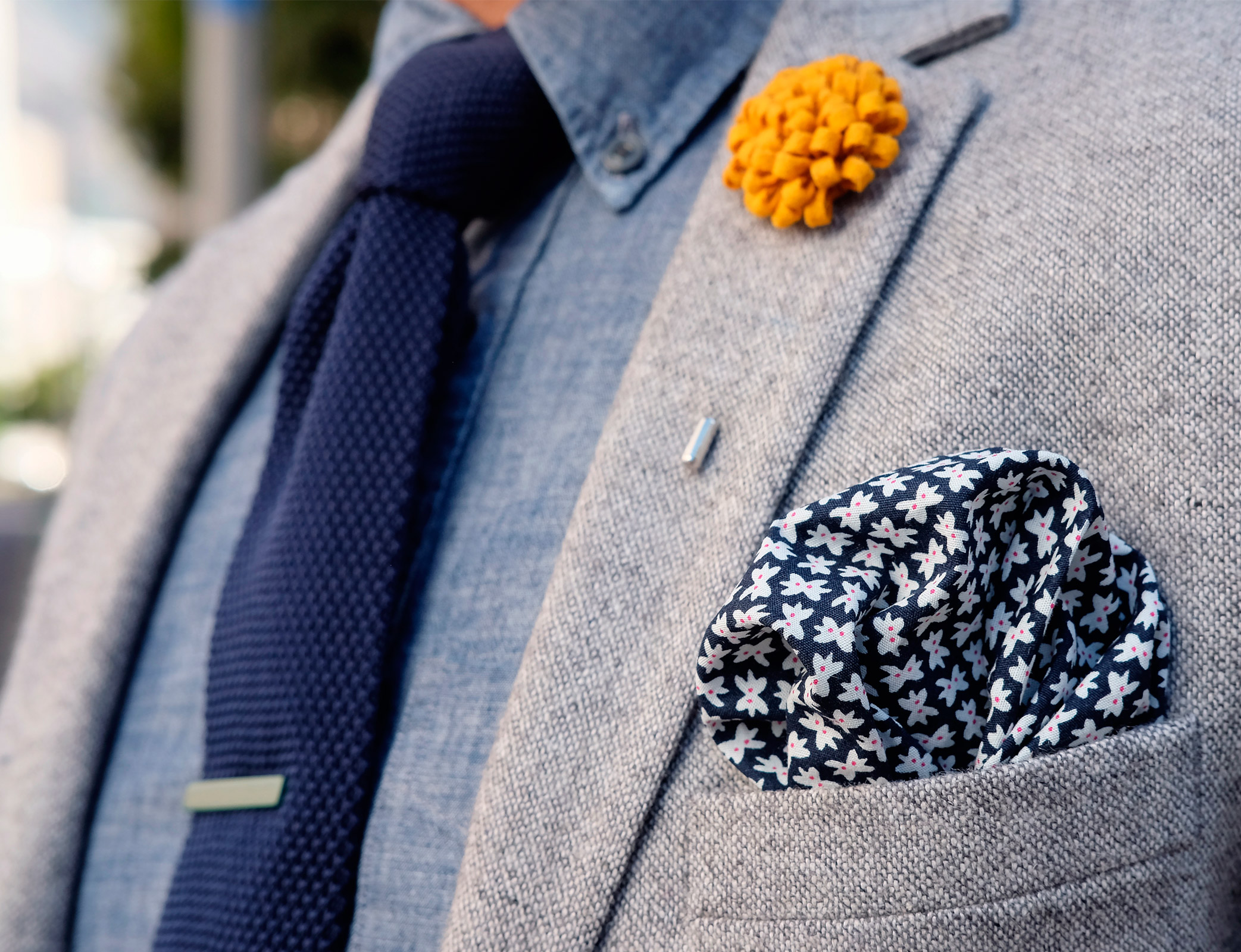 Navy Blue Knitted Tie - 6