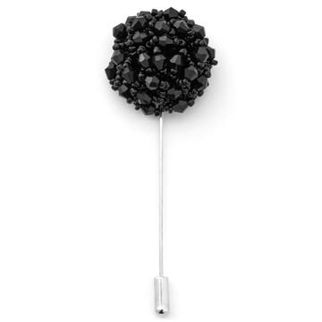 Polished Black Lapel Flower