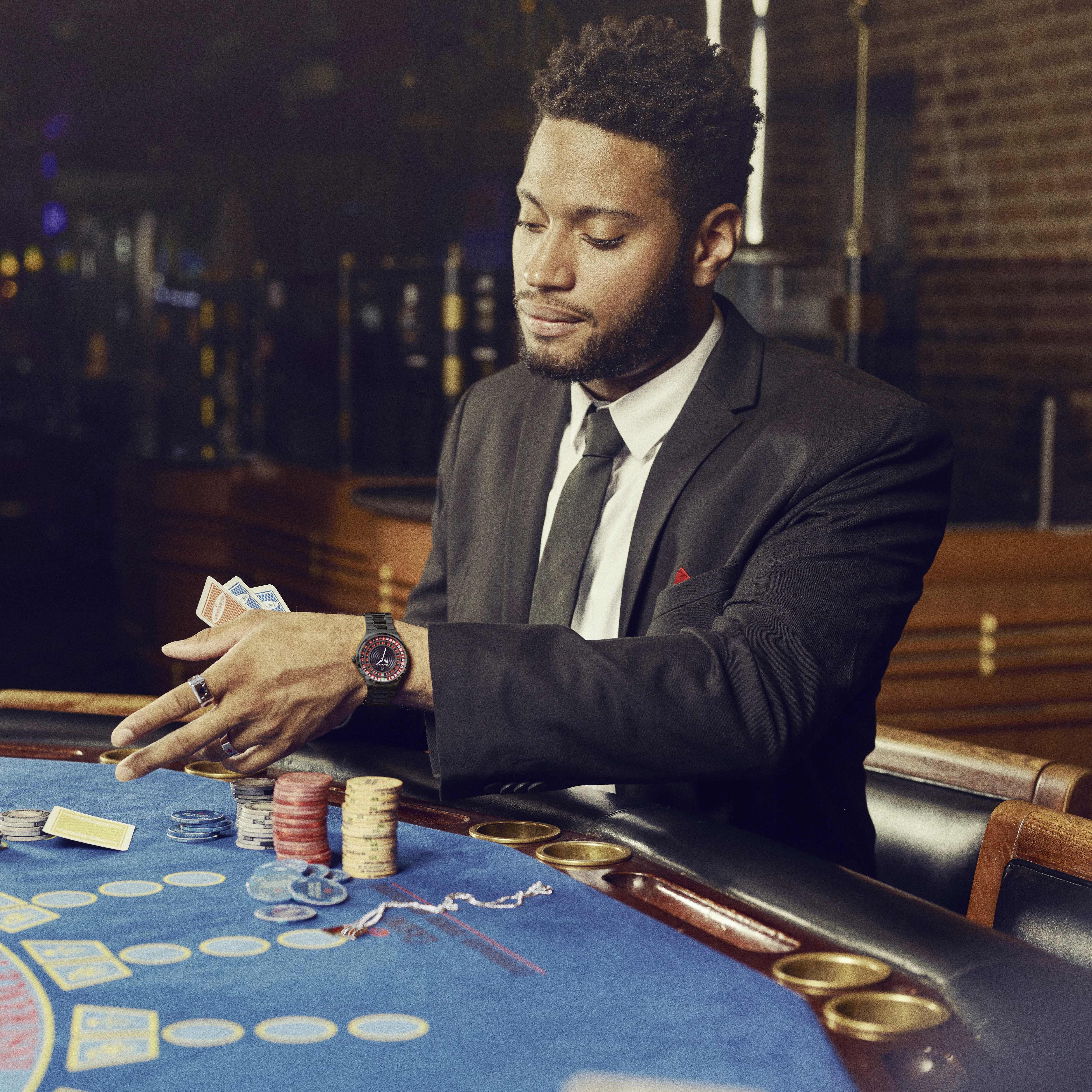 Ace | Musta Teräksinen Kvartsi Rullettikello - 6