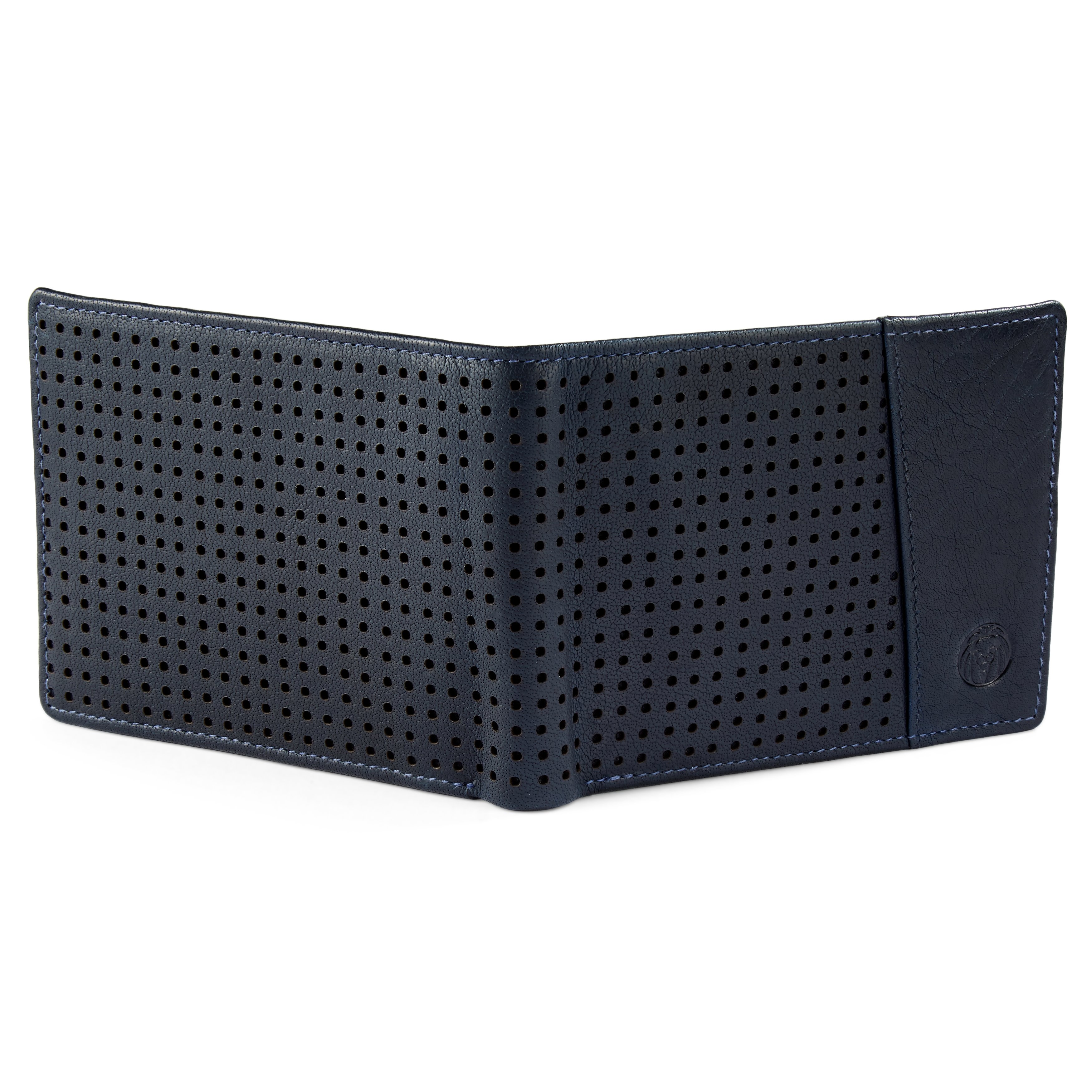 Marineblå Prikket Montreal RFID-Læderpung - 5