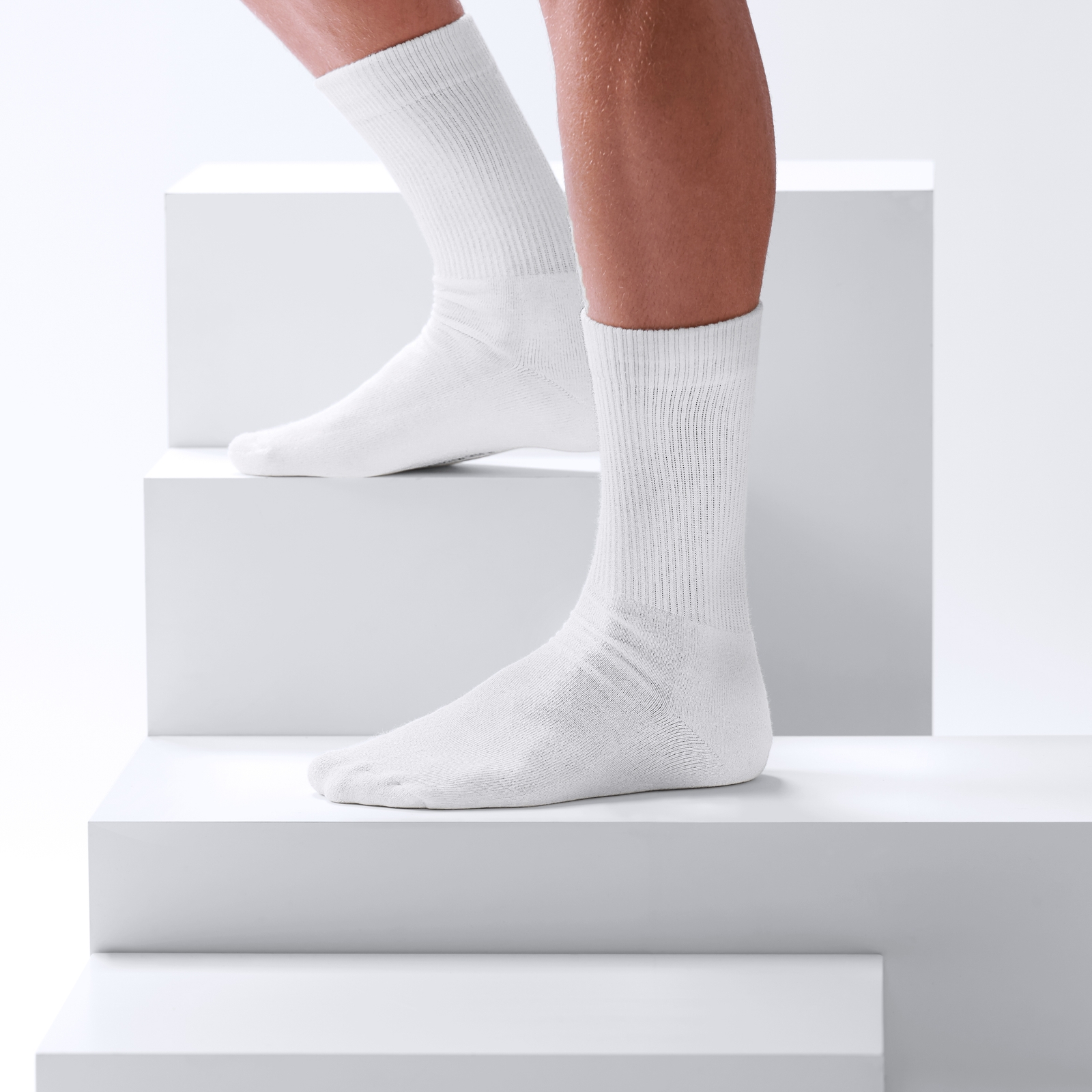 DryFeel | Balení 6 párů bílé bavlněné tenisové ponožky - 2