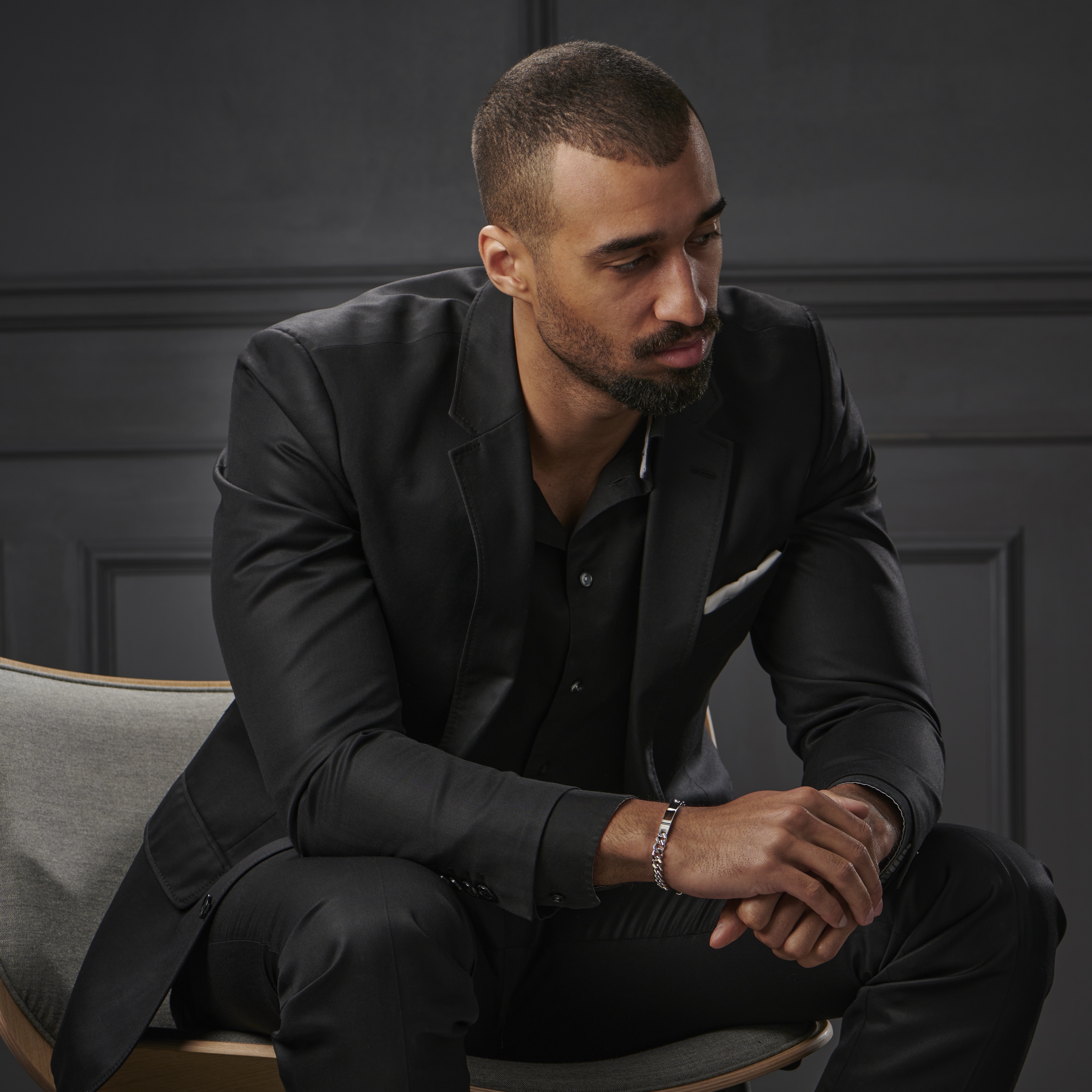 7mm Silver-Tone Stainless Steel ID Bracelet - 5