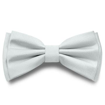 Silver-tone Pre-Tied Herringbone Bow Tie Silver-tone Pre-Tied Herringbone Bow Tie
