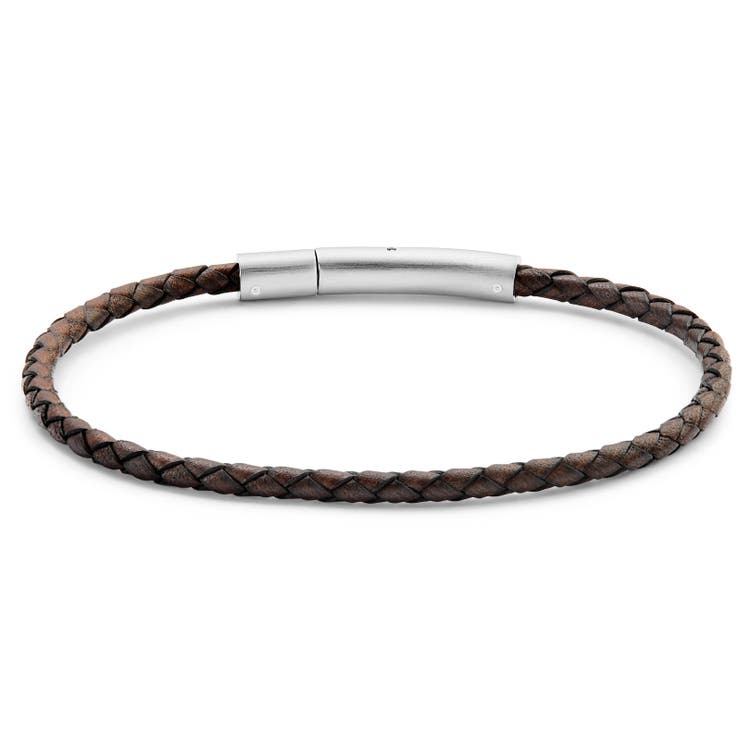 Collins 3 mm Brown Leather Bracelet | In stock! | Lucleon