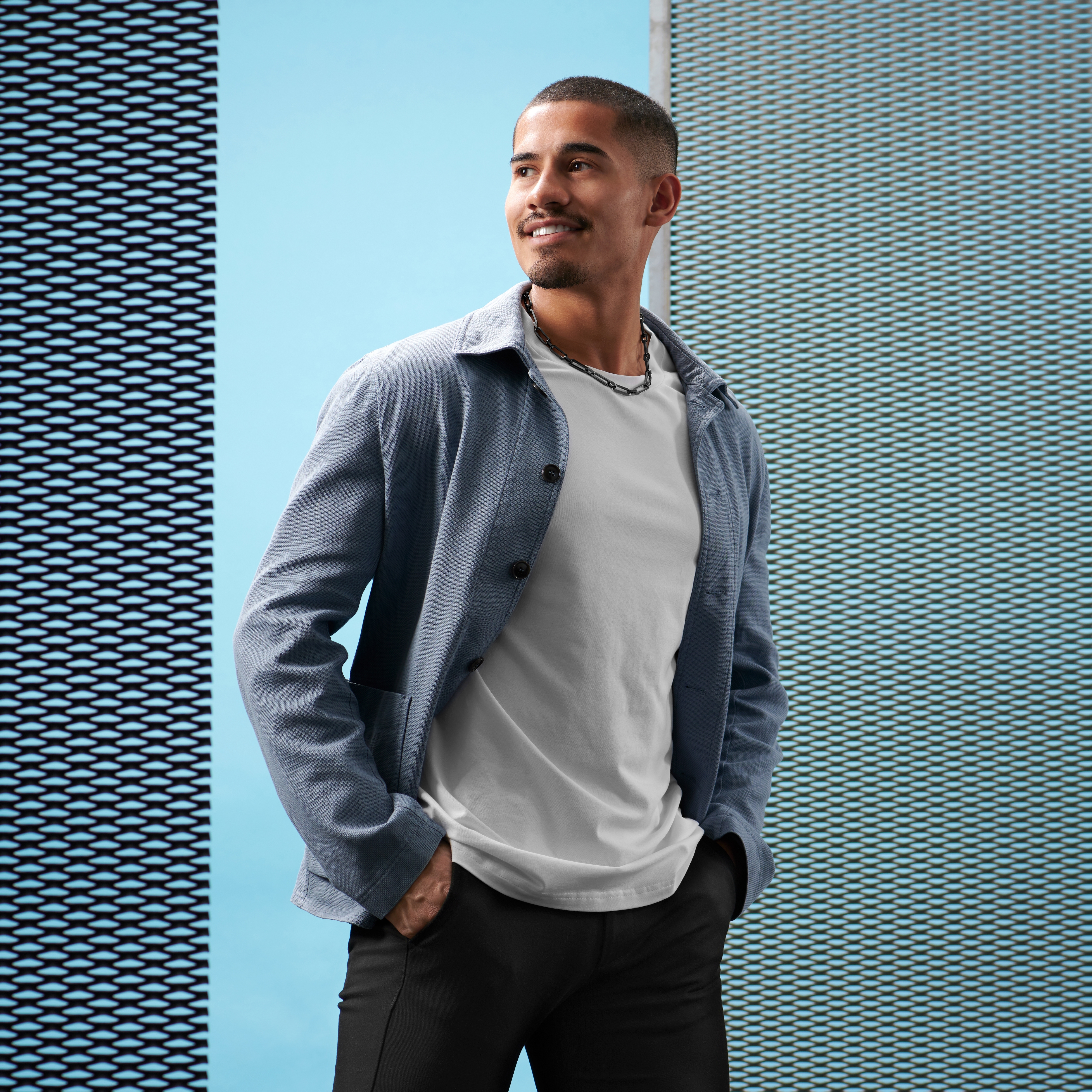 Collier chaîne en acier couleur gunmetal Connor Amager  - 6