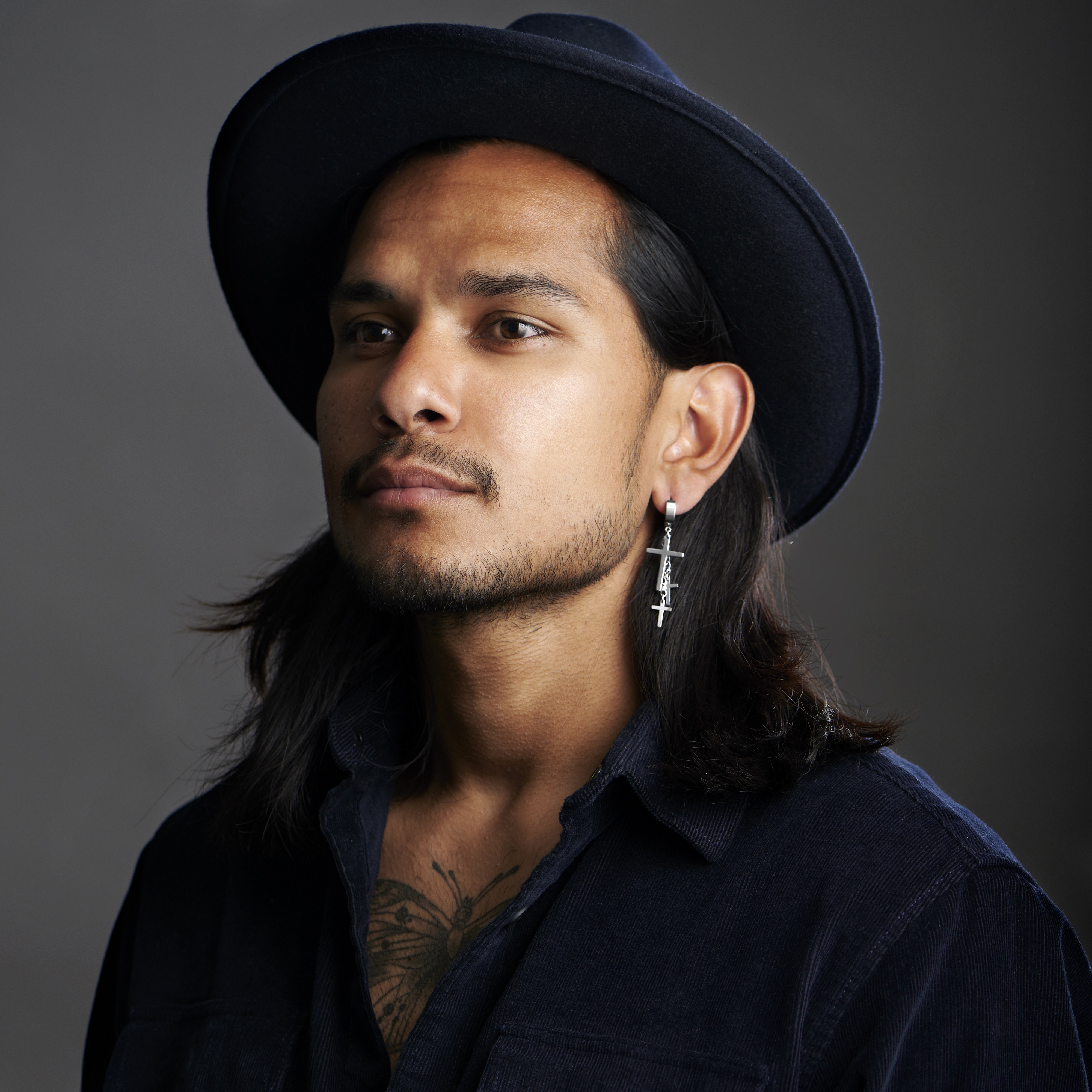 Silberfarbene Kreuz Trio Creole - 5