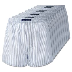 AirFeel 10-Pack Striped White Loose-fit Encased Cotton Boxers