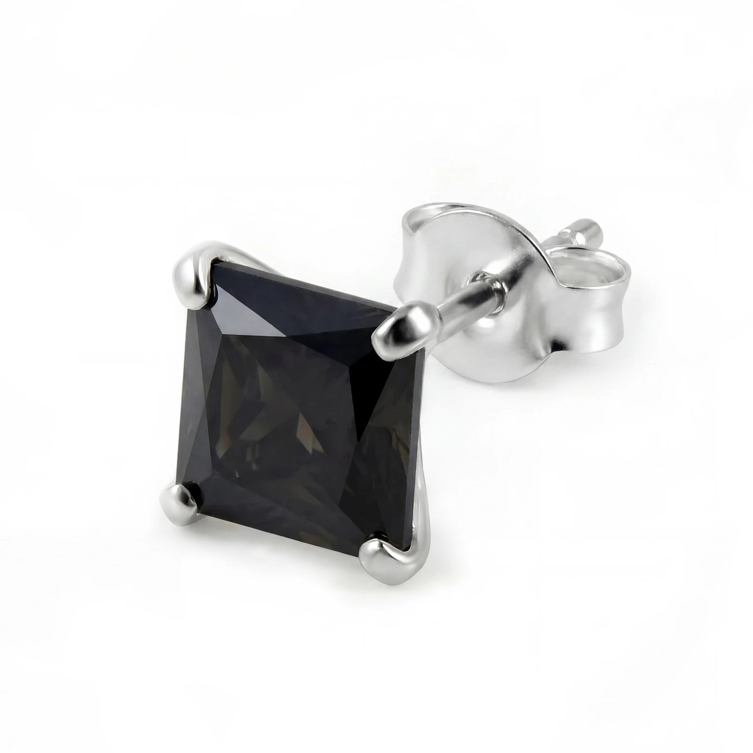Lucid | 925 Sterlinghopea 8mm Musta Neliö Zirkonia Nappikorvakoru Lucid | 925 Sterlinghopea 8mm Musta Neliö Zirkonia Nappikorvakoru