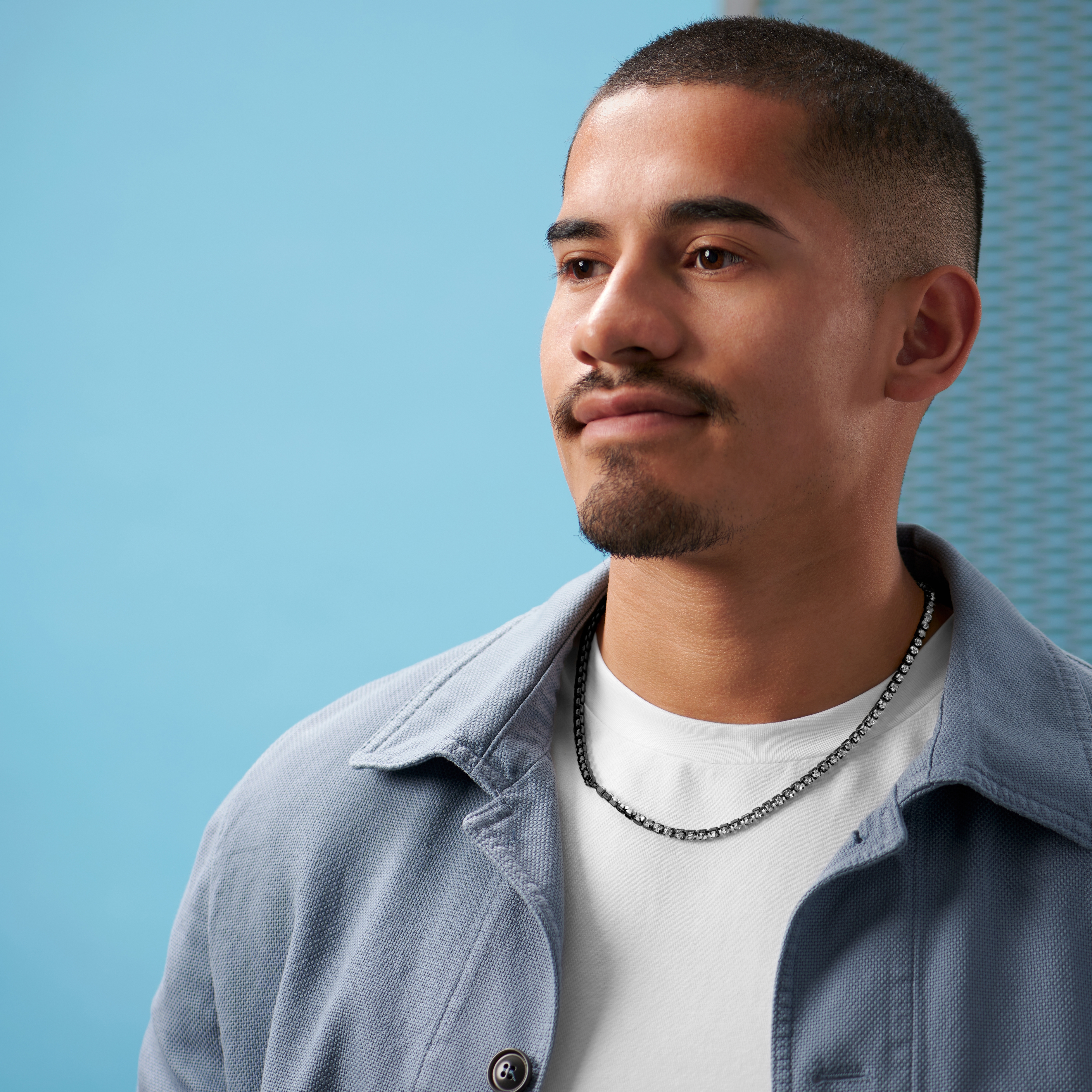 Collar de cadena veneciana con diamantes de cristal gris Amager Colt  - 6