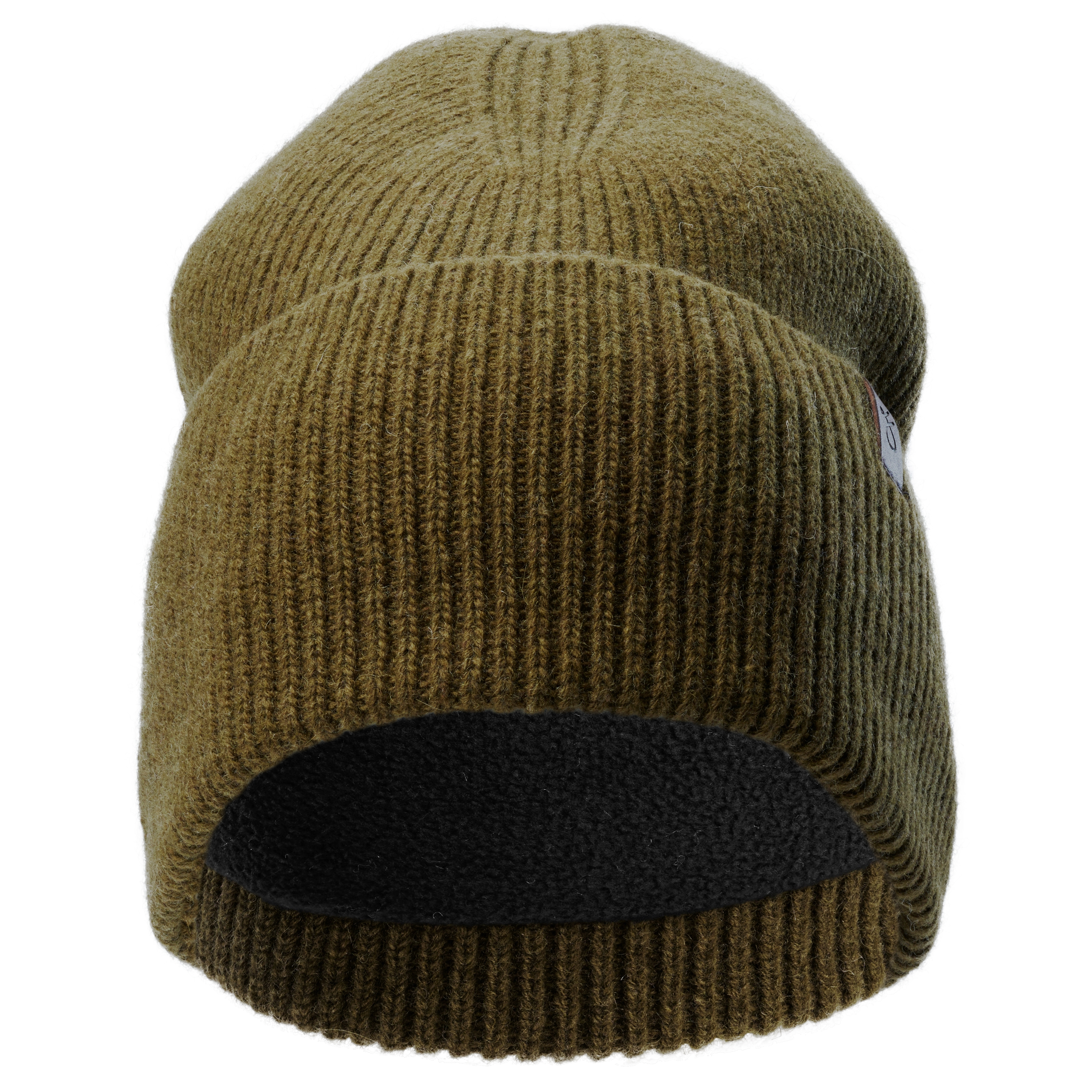 Army Green Recycled Wool Cuffed Beanie - 4