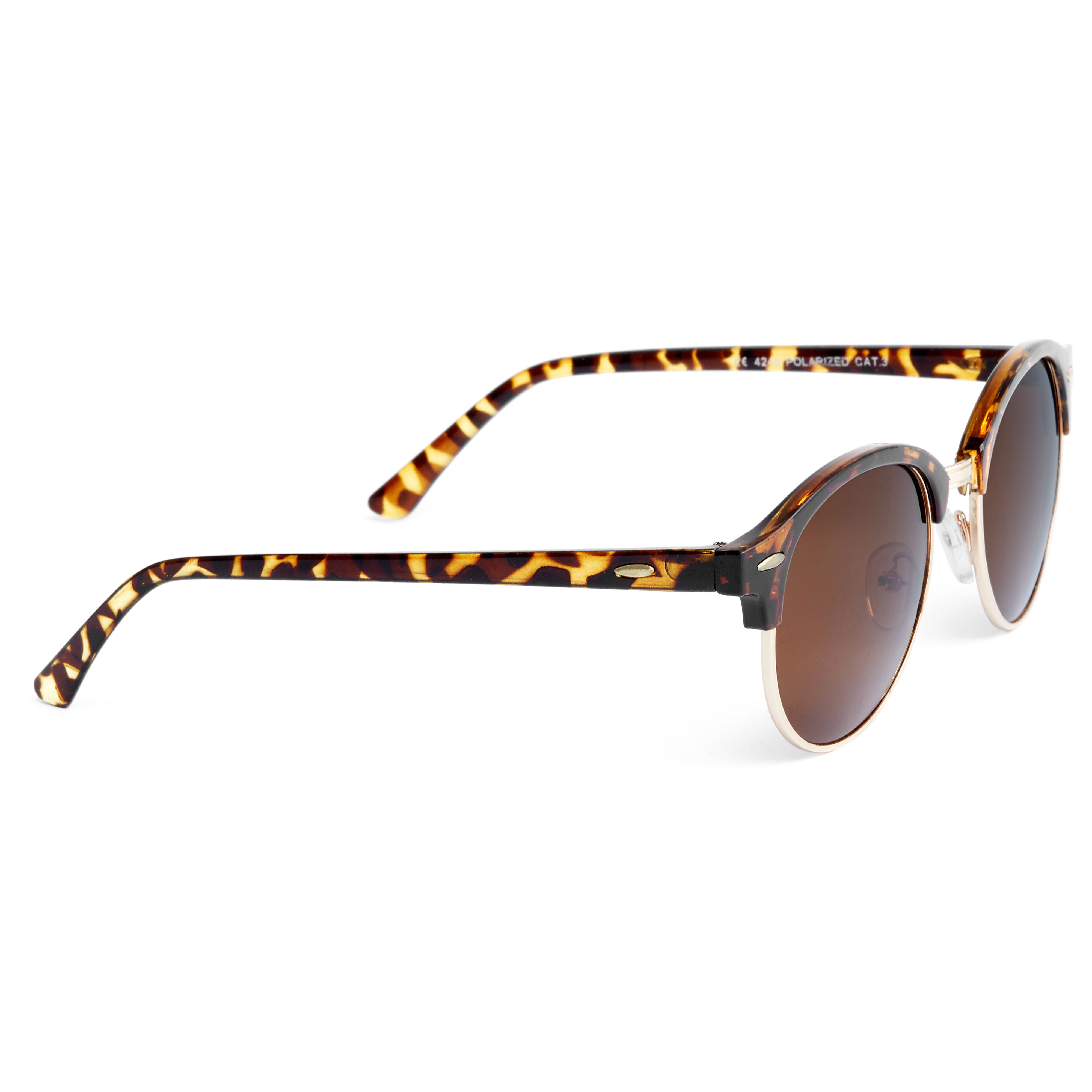 Bruine Zonnebril met Schildpadmotief en Gepolariseerde Glazen - 3