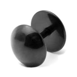 Pendiente negro de botón redondo de 8 mm