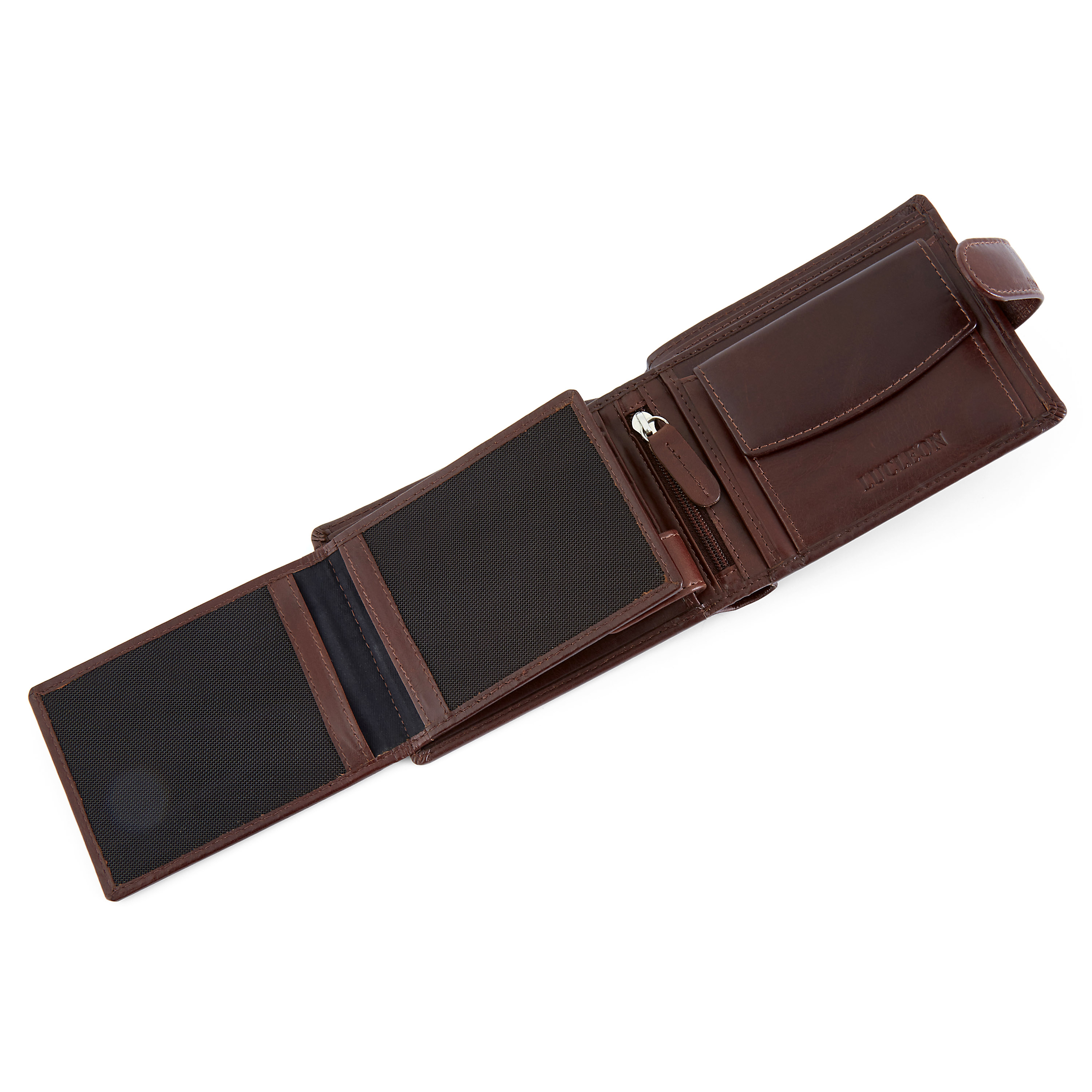 Bruine Ergonomische Leren Jasper Portemonnee - 10
