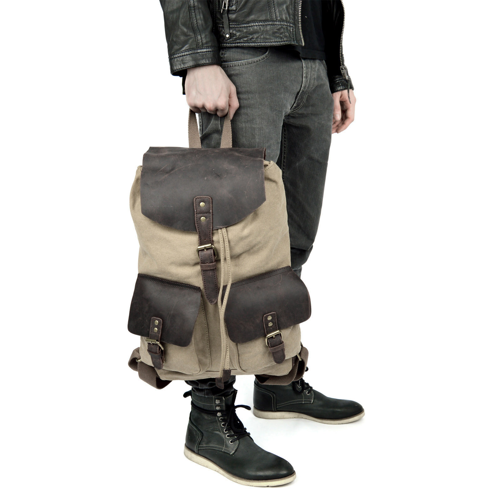 Sandfarbener Rucksack Osaka - 10